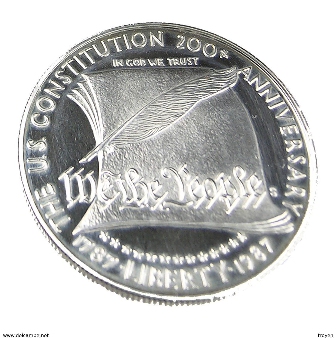 1 Dollar -  200 ème Anniversaire De La Constitution - USA - 1987 - Argent 900. - Sup - 26,7 Gr. - Collections