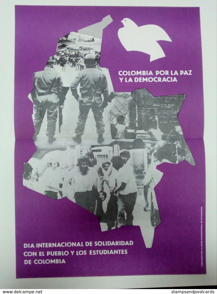 Affiche C. 1980 Colombie Democracie Propagande Colombia Democracy Propaganda - Afiches