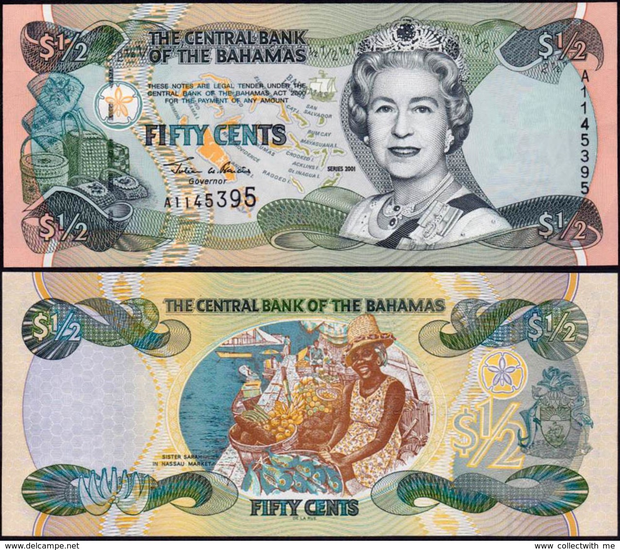 Bahamas 50 Cents 2001 UNC - Bahamas