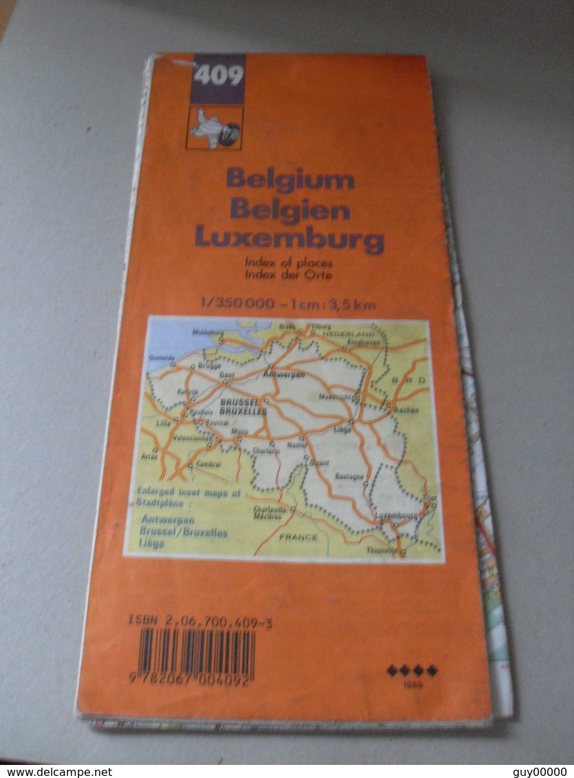 Ancienne Carte Michelin N° 409 Belgique Luxembourg - 1989 - Non Classés