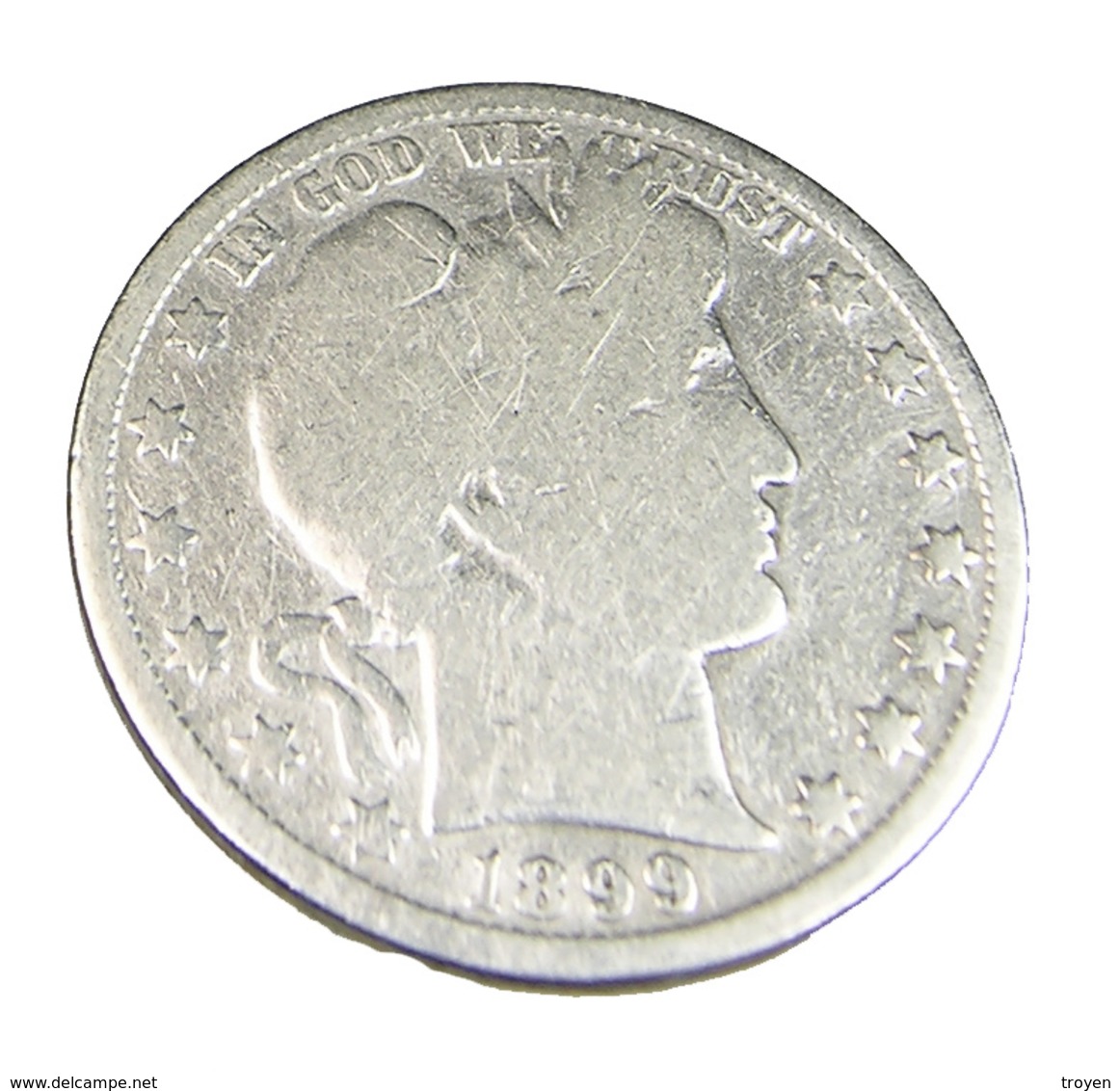 1/2  Dollar -  Barber Liberty  -  1899 - Argent 900. - B + - - Collections