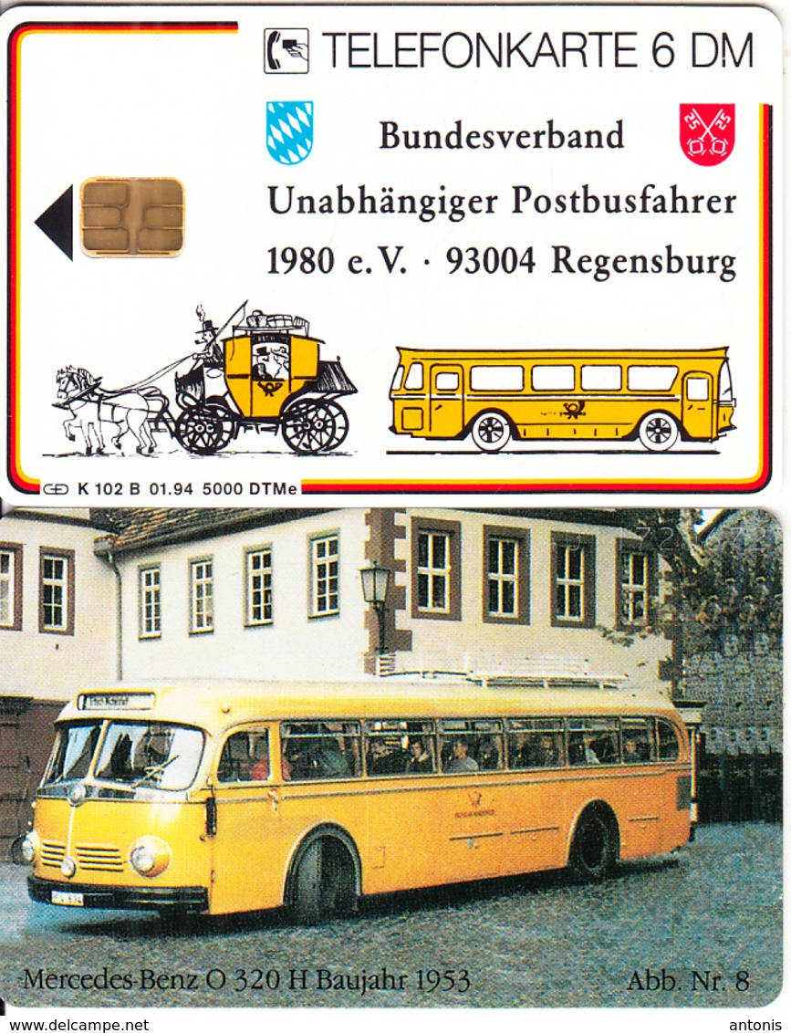 GERMANY - Bundesverband Unabhängiger Postbusfahrer 8/Mercedes Benz O 320(K 102 B), Tirage 5000, 01/94, Mint - K-Serie : Serie Clienti