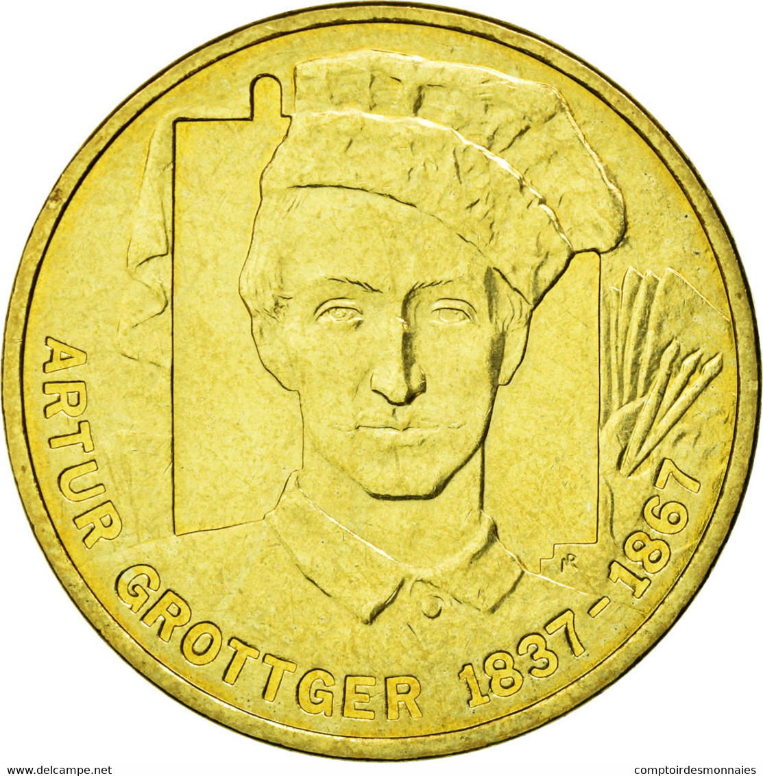 Monnaie, Pologne, Arthur Grottger, Painter, 2 Zlote, 2010, Warsaw, TTB+, Laiton - Pologne