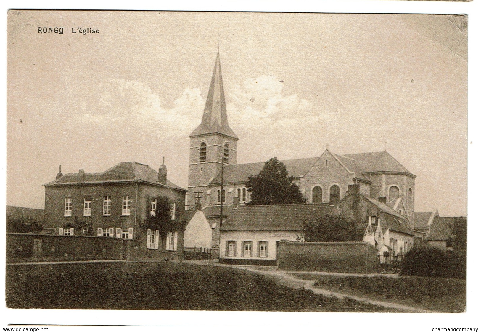 Rongy - L'Eglise - Edit. R. Destrebecq, Rongy - 2 Scans - Brunehaut