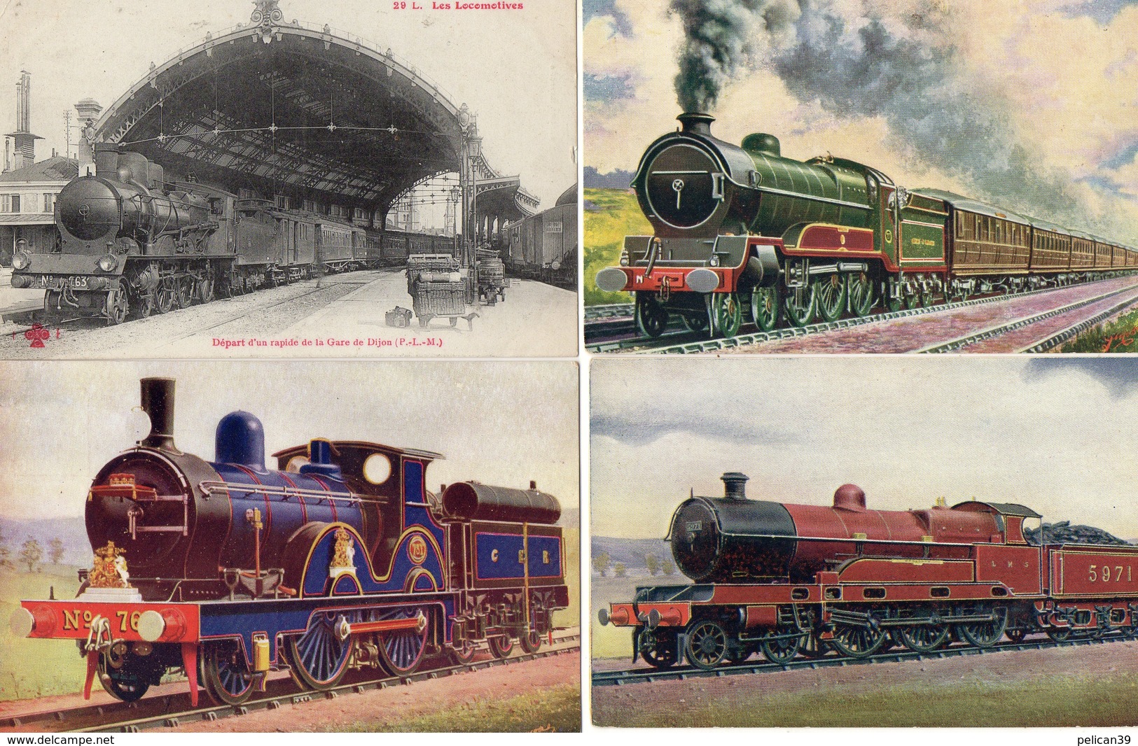 Superbe Gros LOT 110 CPA Train LOCOMOTIVE Sncf Chemin de Fer Exceptionnel Rare Extra No Album Fleury