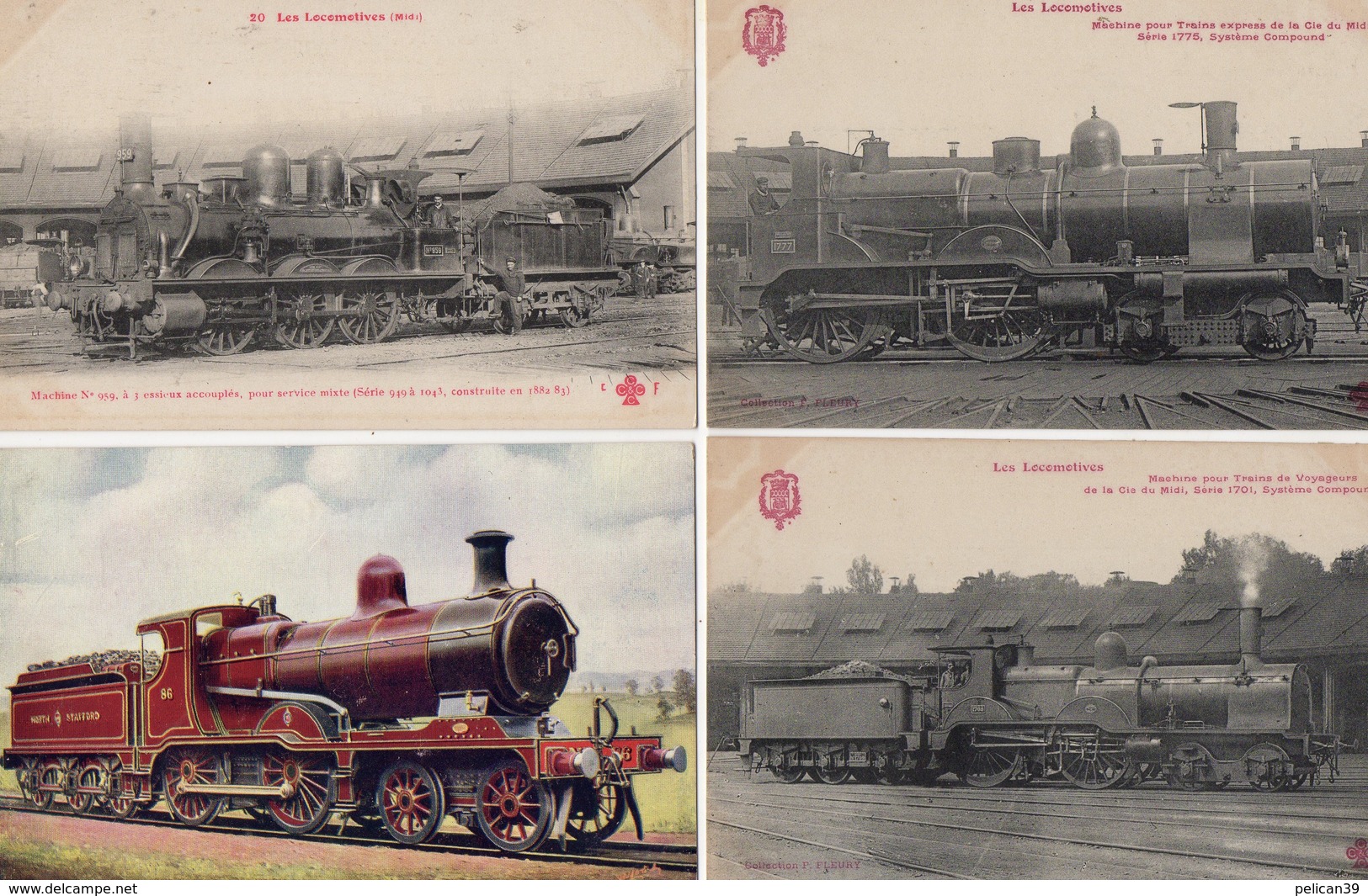 Superbe Gros LOT 110 CPA Train LOCOMOTIVE Sncf Chemin de Fer Exceptionnel Rare Extra No Album Fleury