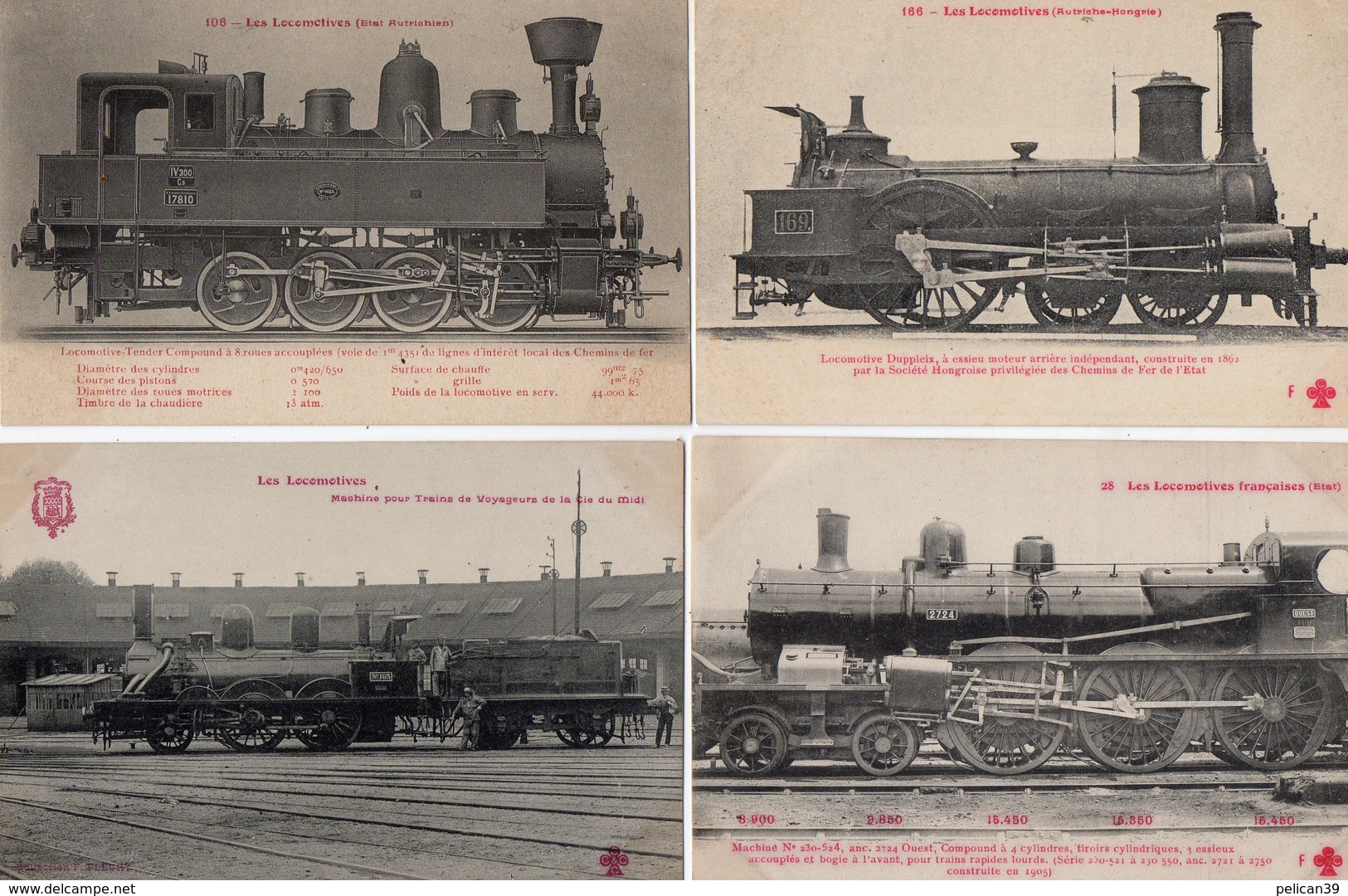 Superbe Gros LOT 110 CPA Train LOCOMOTIVE Sncf Chemin de Fer Exceptionnel Rare Extra No Album Fleury