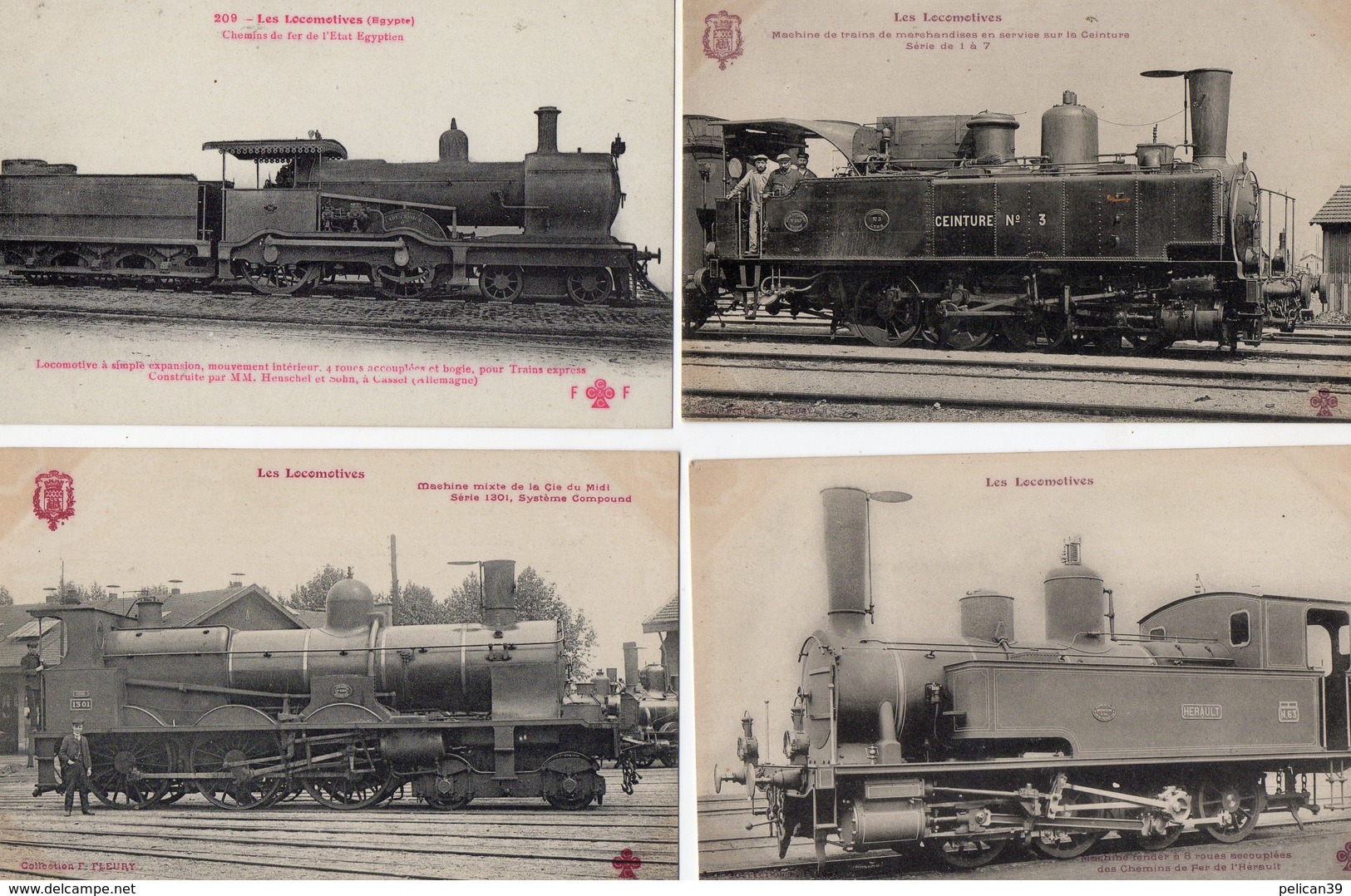 Superbe Gros LOT 110 CPA Train LOCOMOTIVE Sncf Chemin de Fer Exceptionnel Rare Extra No Album Fleury