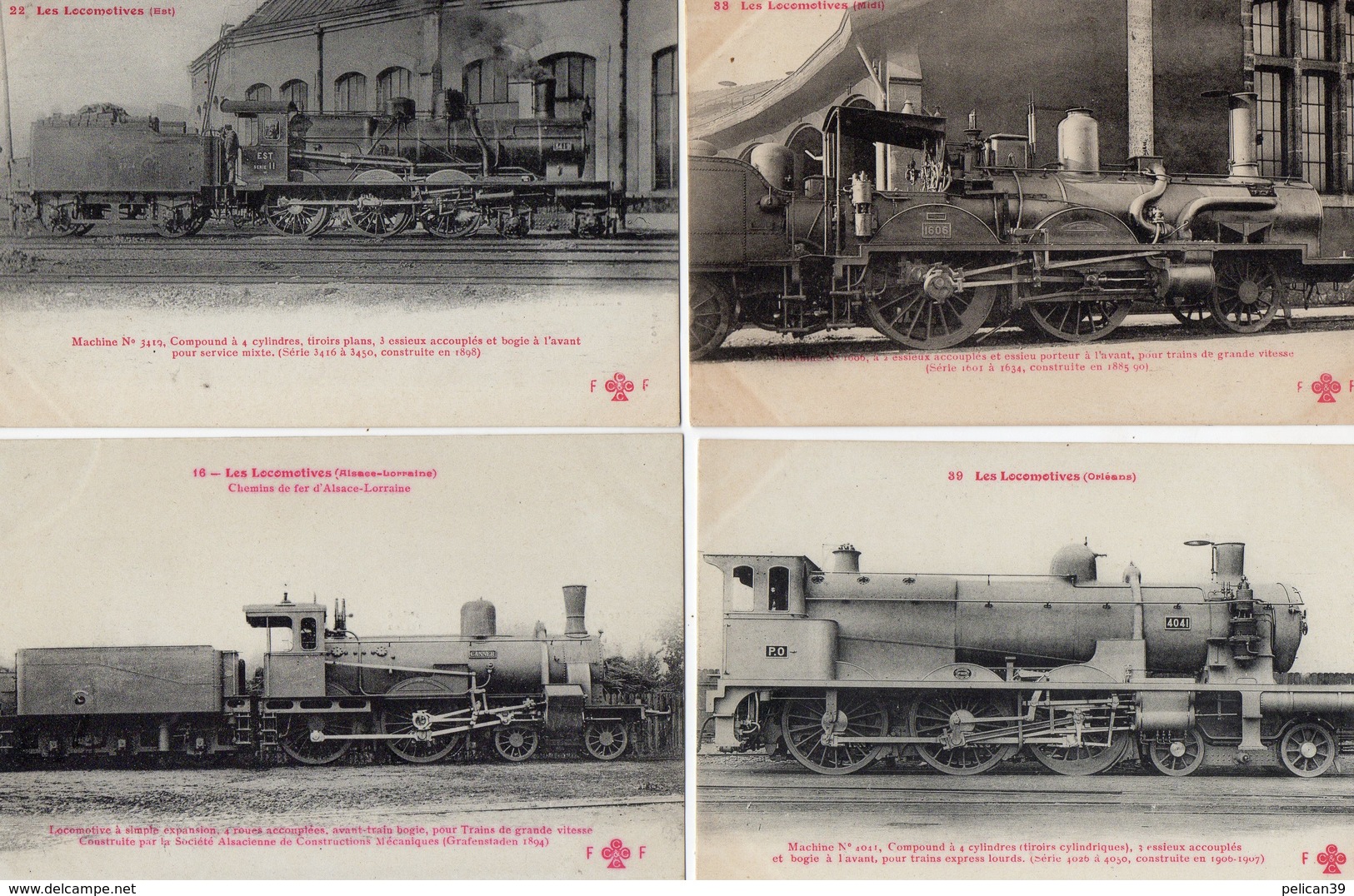 Superbe Gros LOT 110 CPA Train LOCOMOTIVE Sncf Chemin de Fer Exceptionnel Rare Extra No Album Fleury