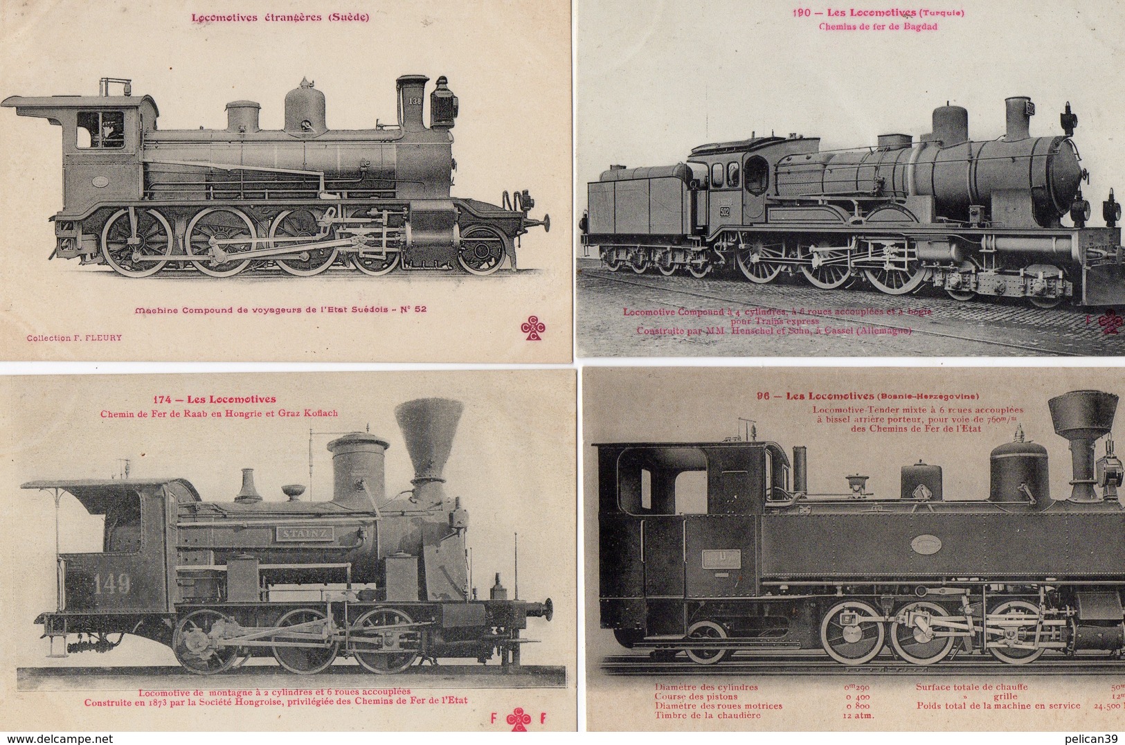 Superbe Gros LOT 110 CPA Train LOCOMOTIVE Sncf Chemin de Fer Exceptionnel Rare Extra No Album Fleury