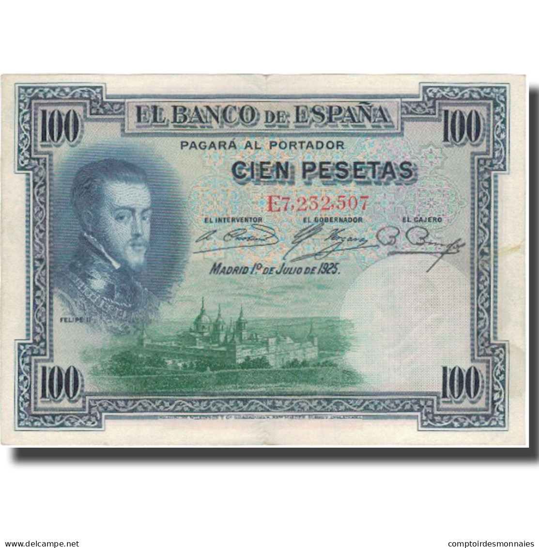 Billet, Espagne, 100 Pesetas, 1925, 1925-07-01, KM:69c, TTB - 100 Pesetas