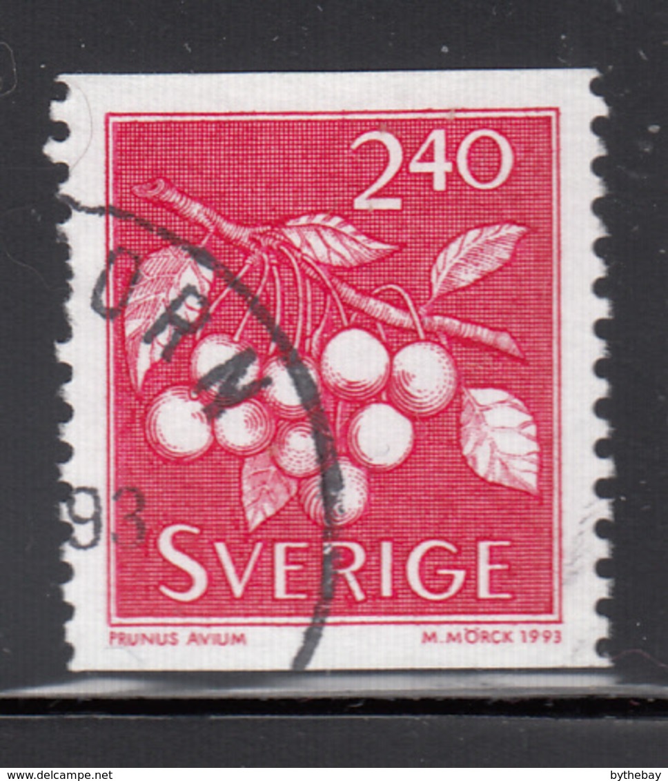 Sweden 1993 Used Scott #2004 2.40k Prunus Avium Wild Cherries Coil - Oblitérés