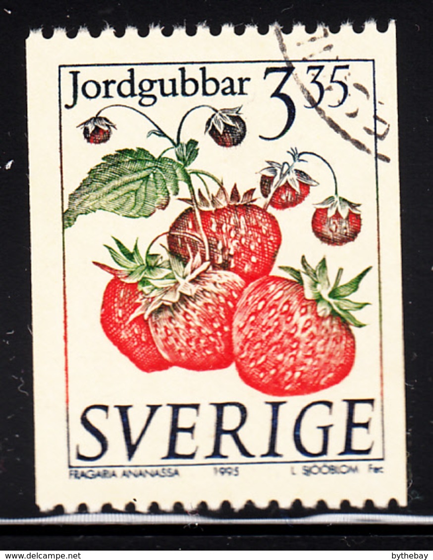Sweden 1995 Used Scott #2008 3.35k Fragaria Ananassa Strawberries Coil - Oblitérés