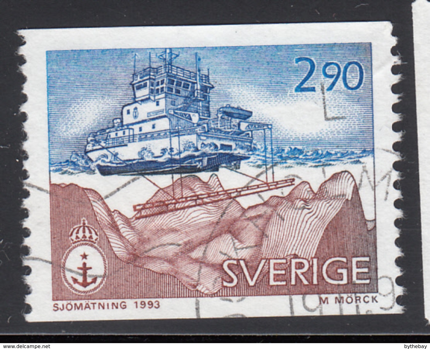 Sweden 1993 Used Scott #2032 2.90k Ship Using Modern Echo Sounding Hydrographic Survey - Oblitérés