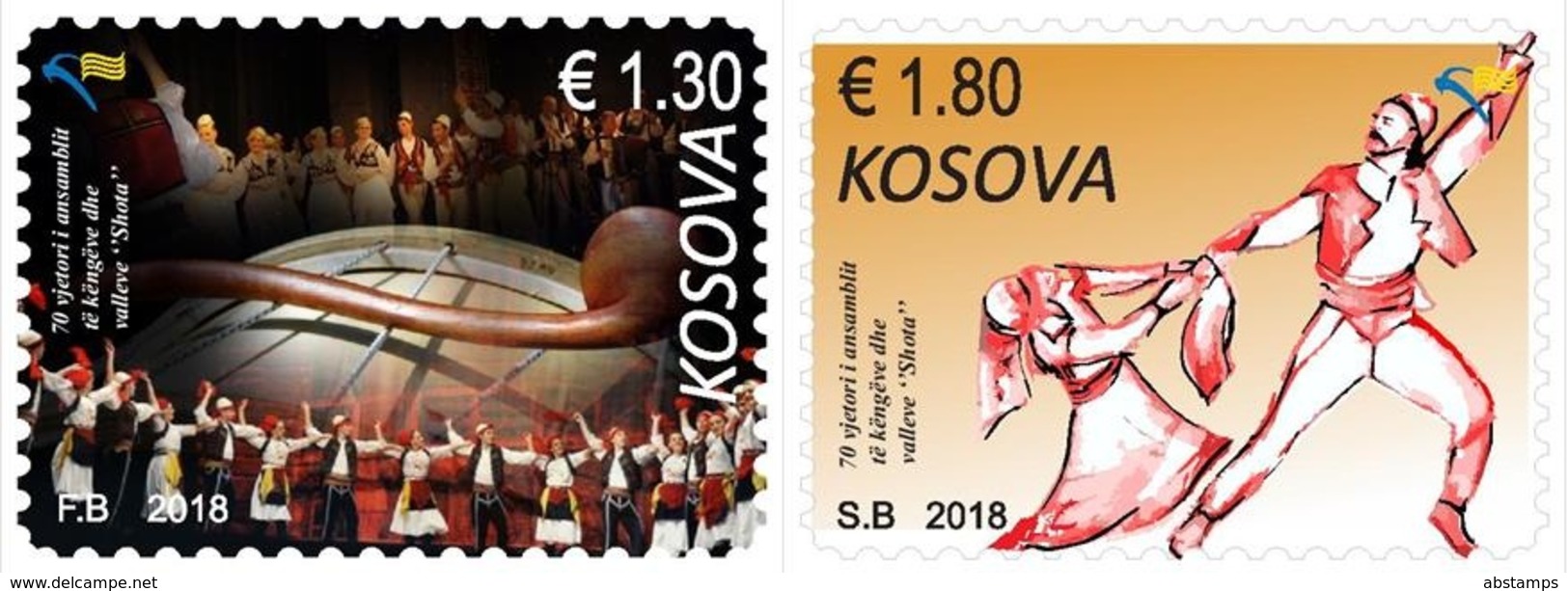 Kosovo Stamp 2018. 70th Ann.of Folk Songs And Dances Ensemble Shota. Set MNH - Kosovo