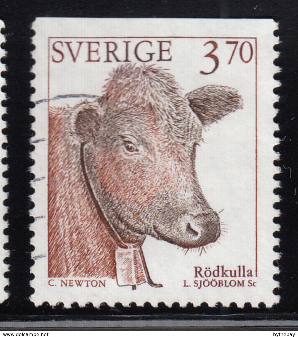 Sweden 1995 Used Scott #2049 3.70k Red Polled Cattle - Oblitérés