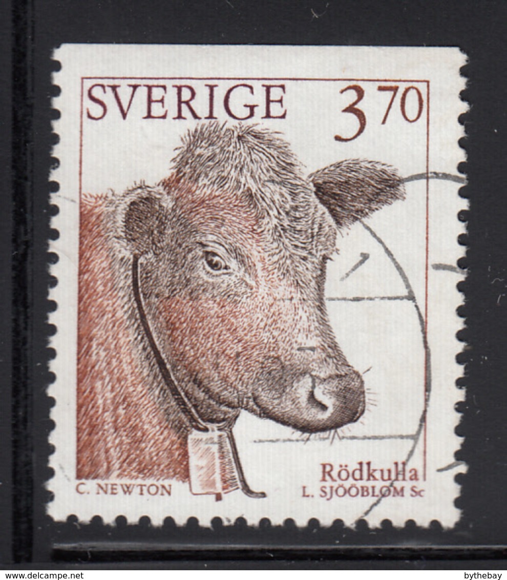 Sweden 1995 Used Scott #2049 3.70k Red Polled Cattle - Agriculture