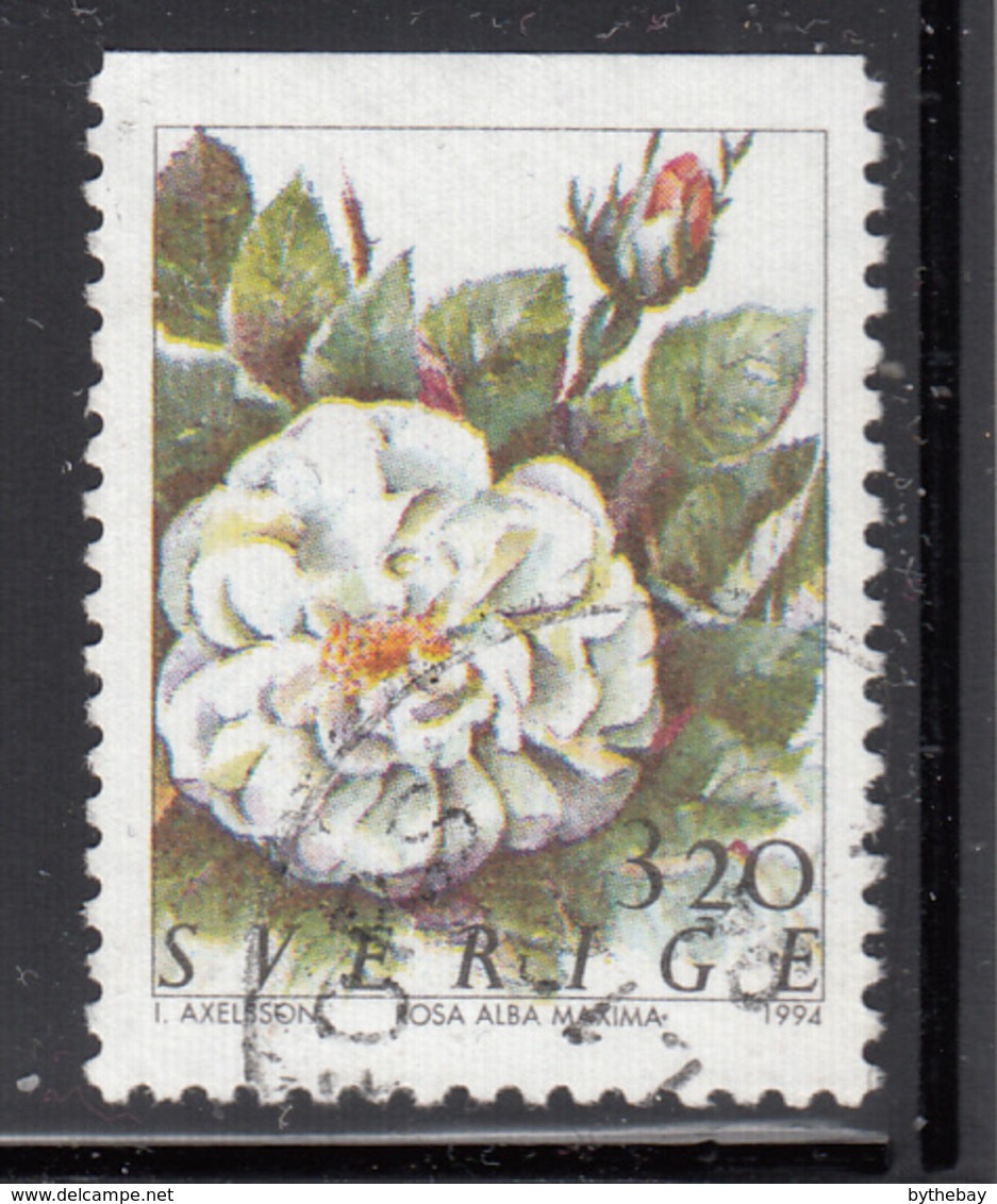 Sweden 1994 Used Scott #2072 3.20k Rosa Alba Maxima Roses - Oblitérés