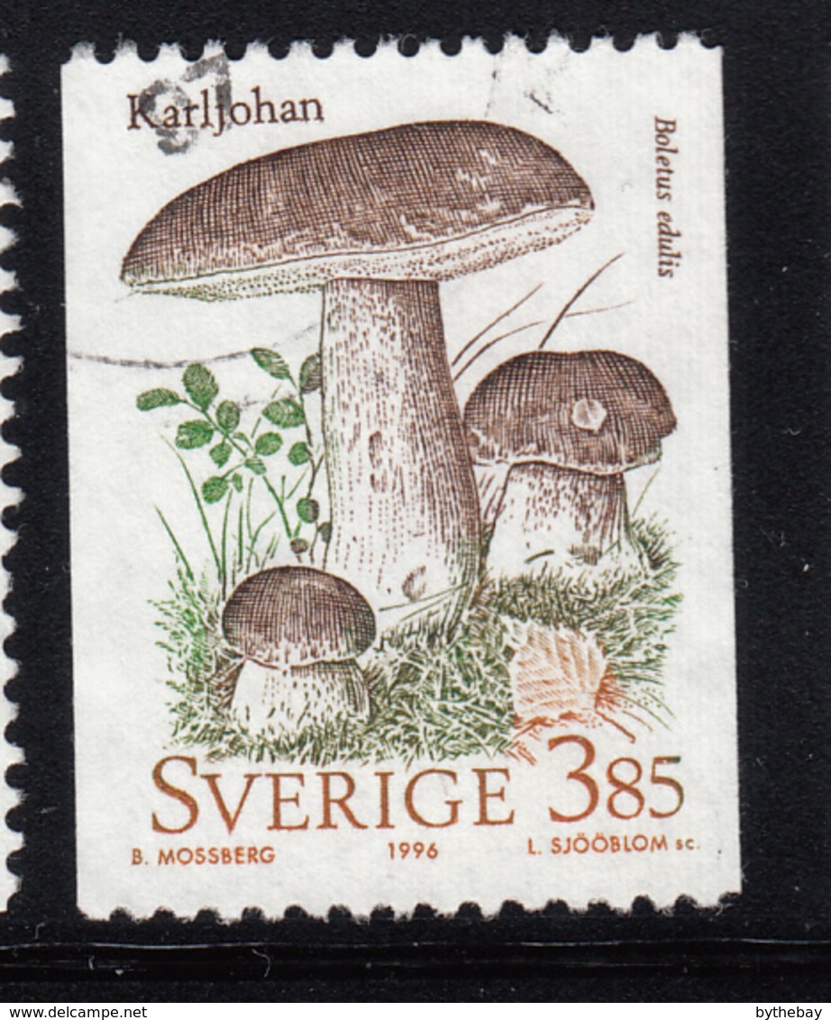 Sweden 1996 Used Scott #2186 3.85k Boletus Edulis Mushrooms Coil - Mushrooms