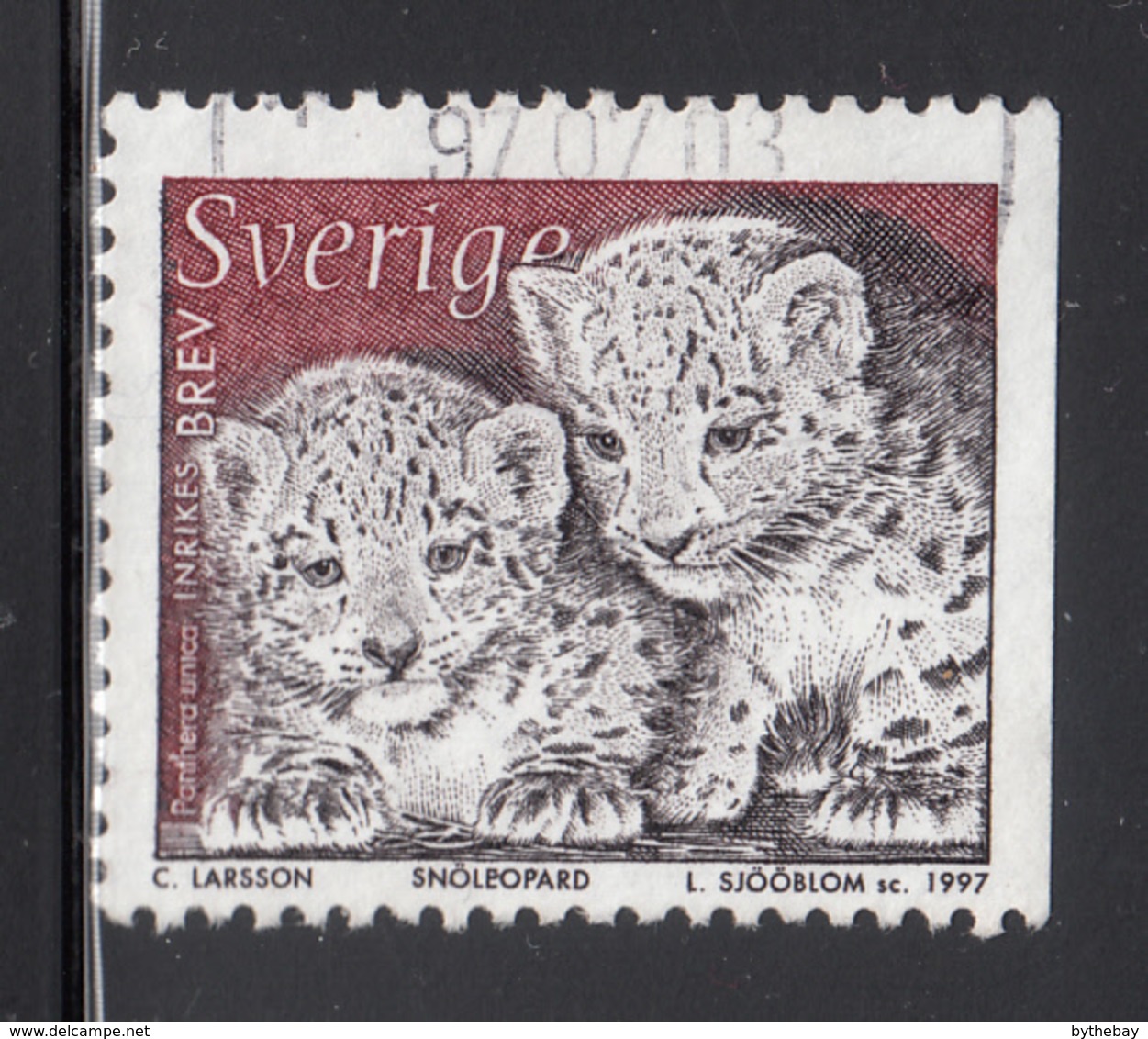 Sweden 1997 Used Scott #2221 (5k) Panthera Unica, Cubs - Gebruikt