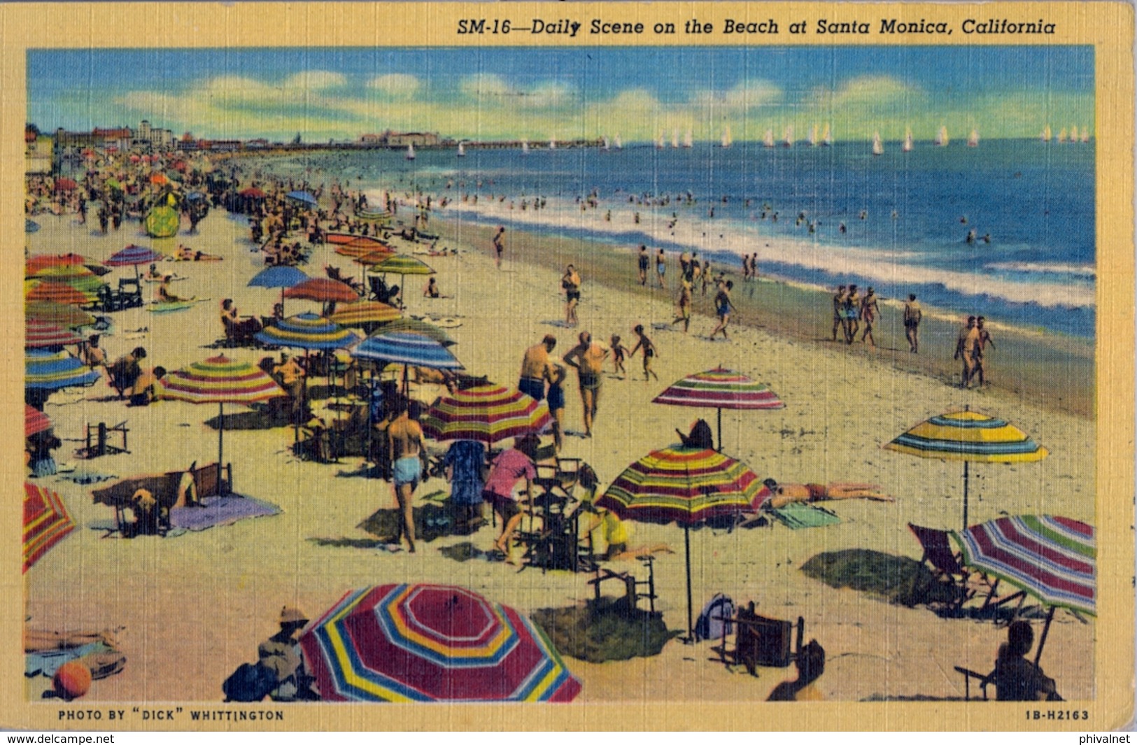 1953 , ESTADOS UNIDOS , TARJETA POSTAL CIRCULADA , LOS ANGELES - CROYDON, SANTA MONICA BEACH , CALIFORNIA - Cartas & Documentos