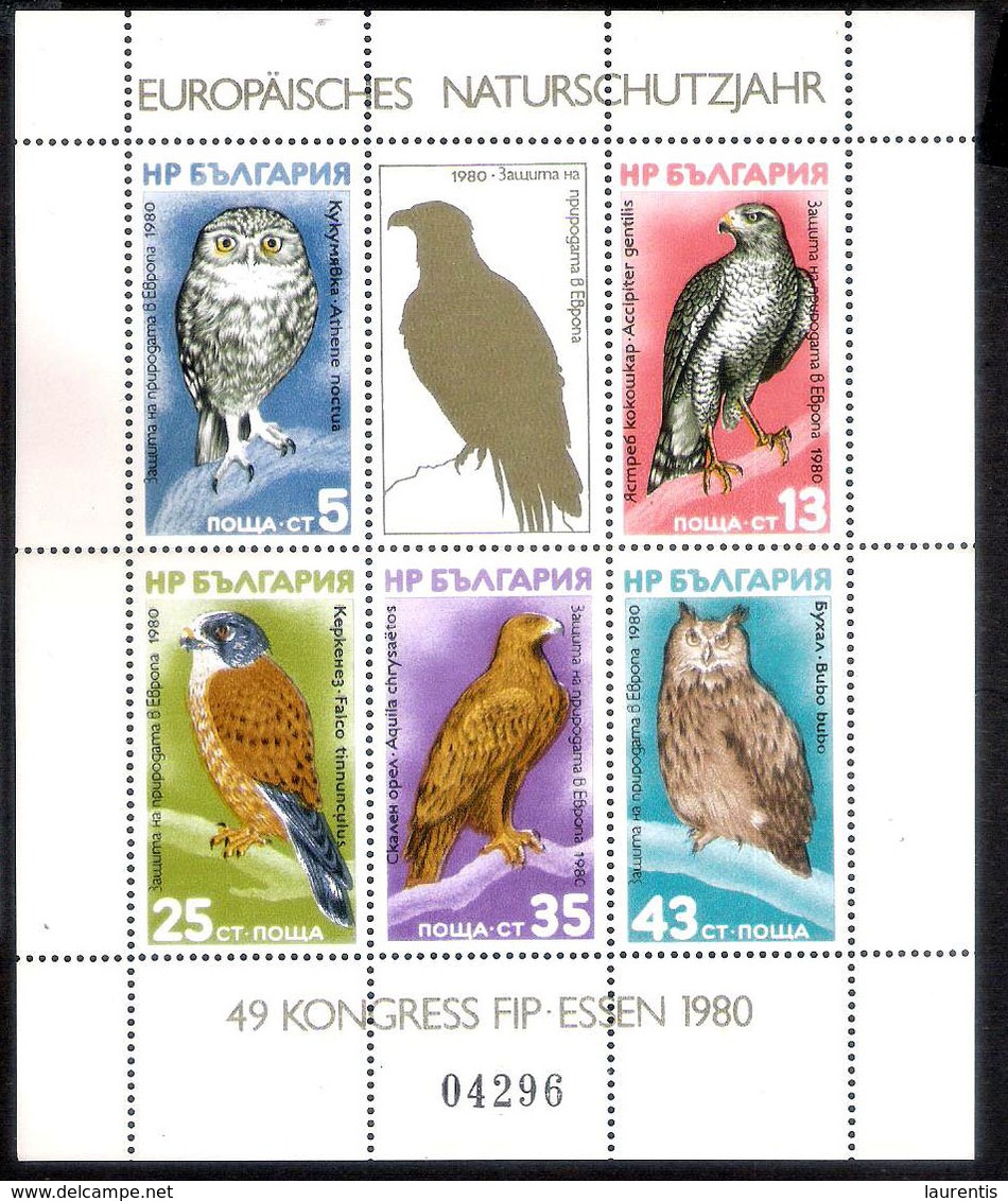 2861  Hiboux - Owls - Bulgarie Yv BF 95B - MNH - 3,25 (10) - Owls
