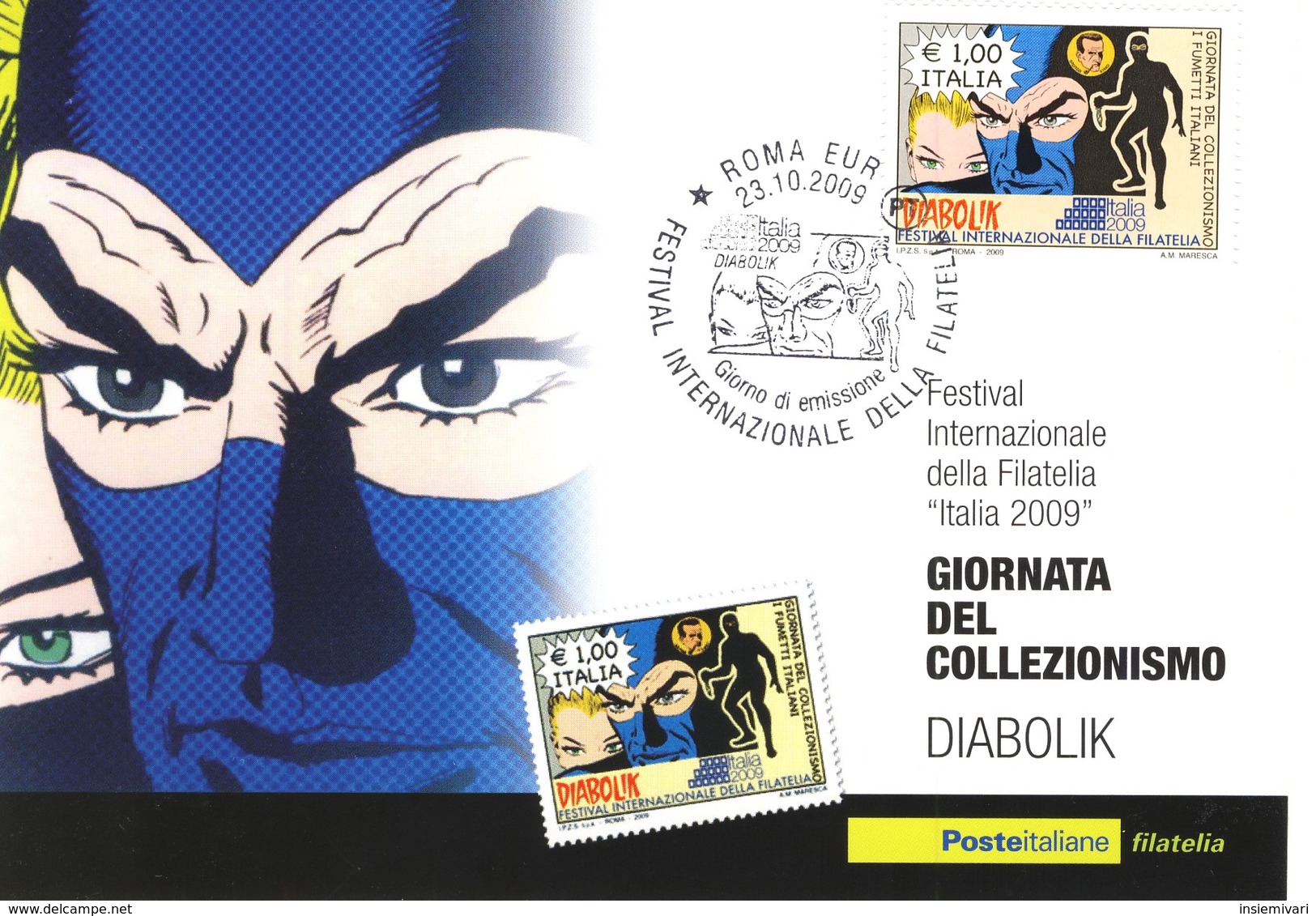 ITALIA 3 MAXIMUM MAXI CARD 2009 GIORNATA DEL COLLEZIONISMO . - FDC