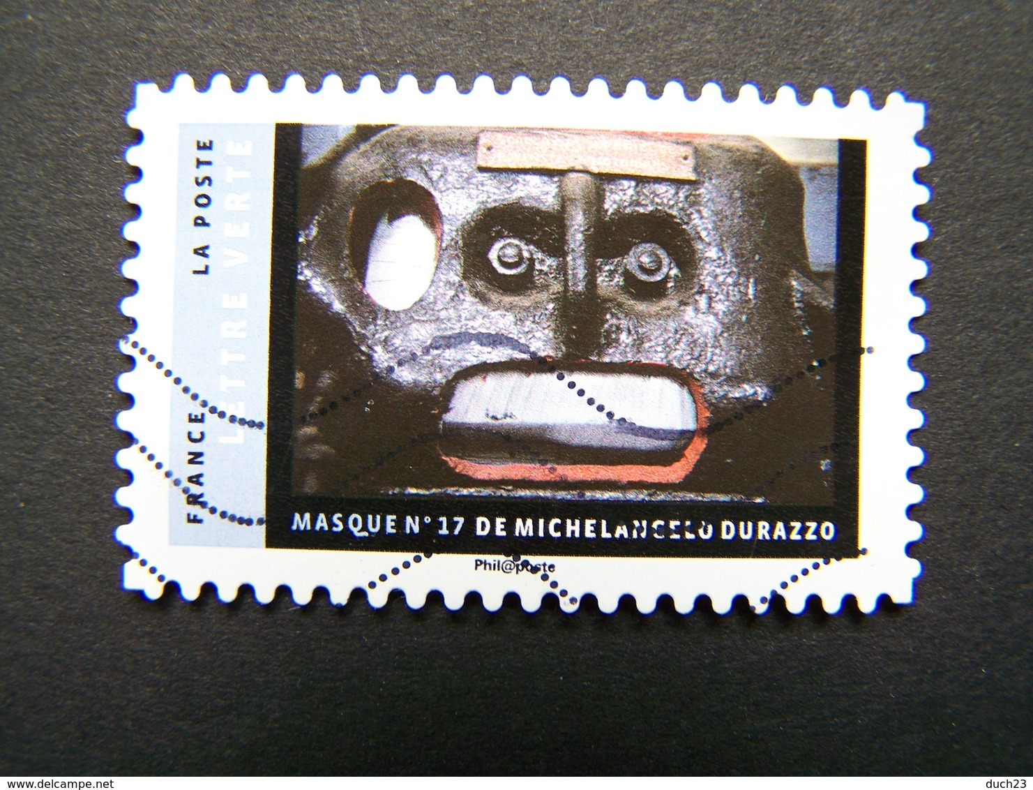 N°1407 MASQUE N°17 MICHELANGELO DURAZZO OBLITERE ANNEE 2017 SERIE DU CARNET MASQUES AUTOCOLLANT ADHESIF - Oblitérés