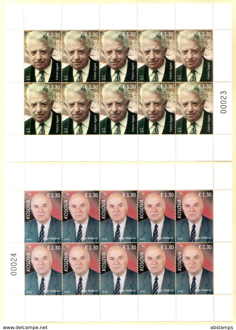 Kosovo Stamps 2018. Personalities Ejup Statovci & Fehmi Agani. Mini Sheet MNH - Kosovo