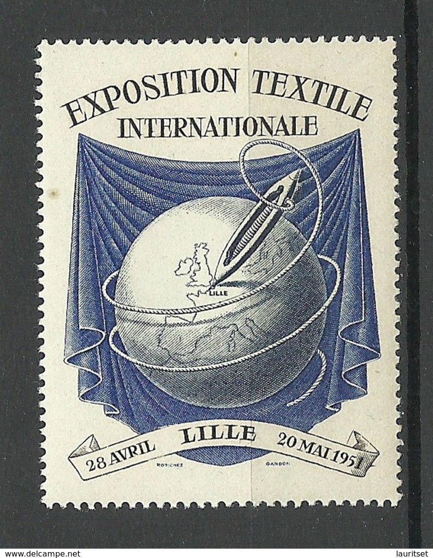 FRANKREICH France 1951 Exposition Textile Internationale Lille Advertising Vignette MNH - Andere & Zonder Classificatie