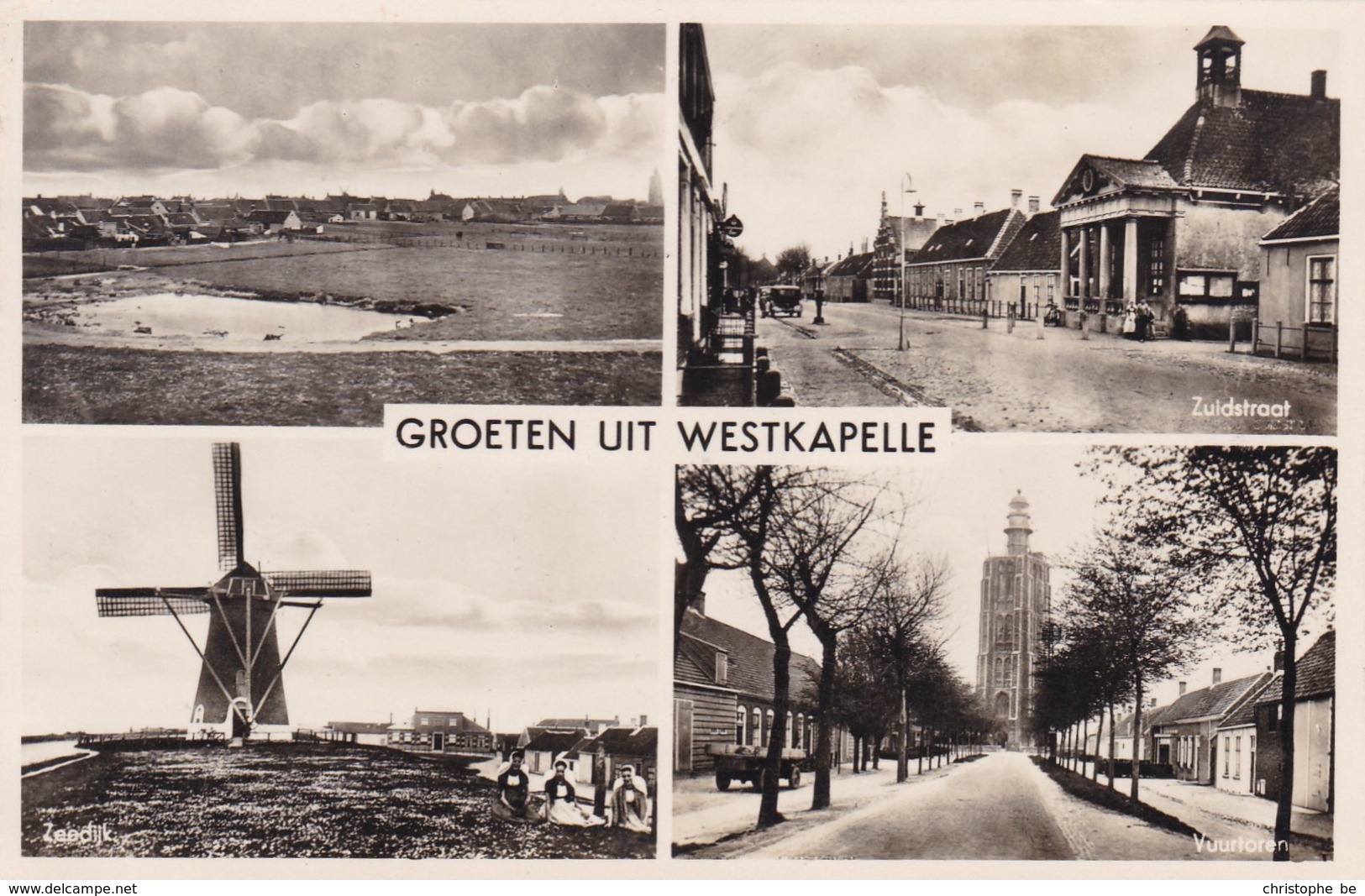 Groeten Uit Westkapelle, Zeedijk, Zuidstraat, Vuurtoren, Windmolen, Windmill (pk54018) - Westkapelle