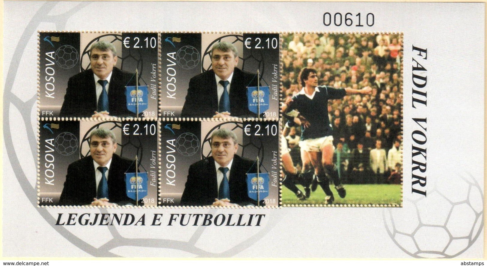 Kosovo Stamps 2018. The Football Legend - Fadil Vokrri. Souvenir Sheet MNH - Kosovo