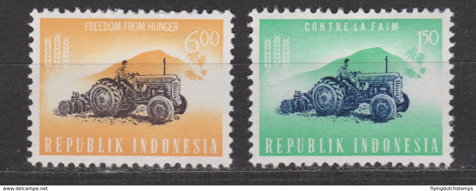 Indonesia Indonesie 388 + 390 MNH ; Tractor 1963 - Andere (Aarde)