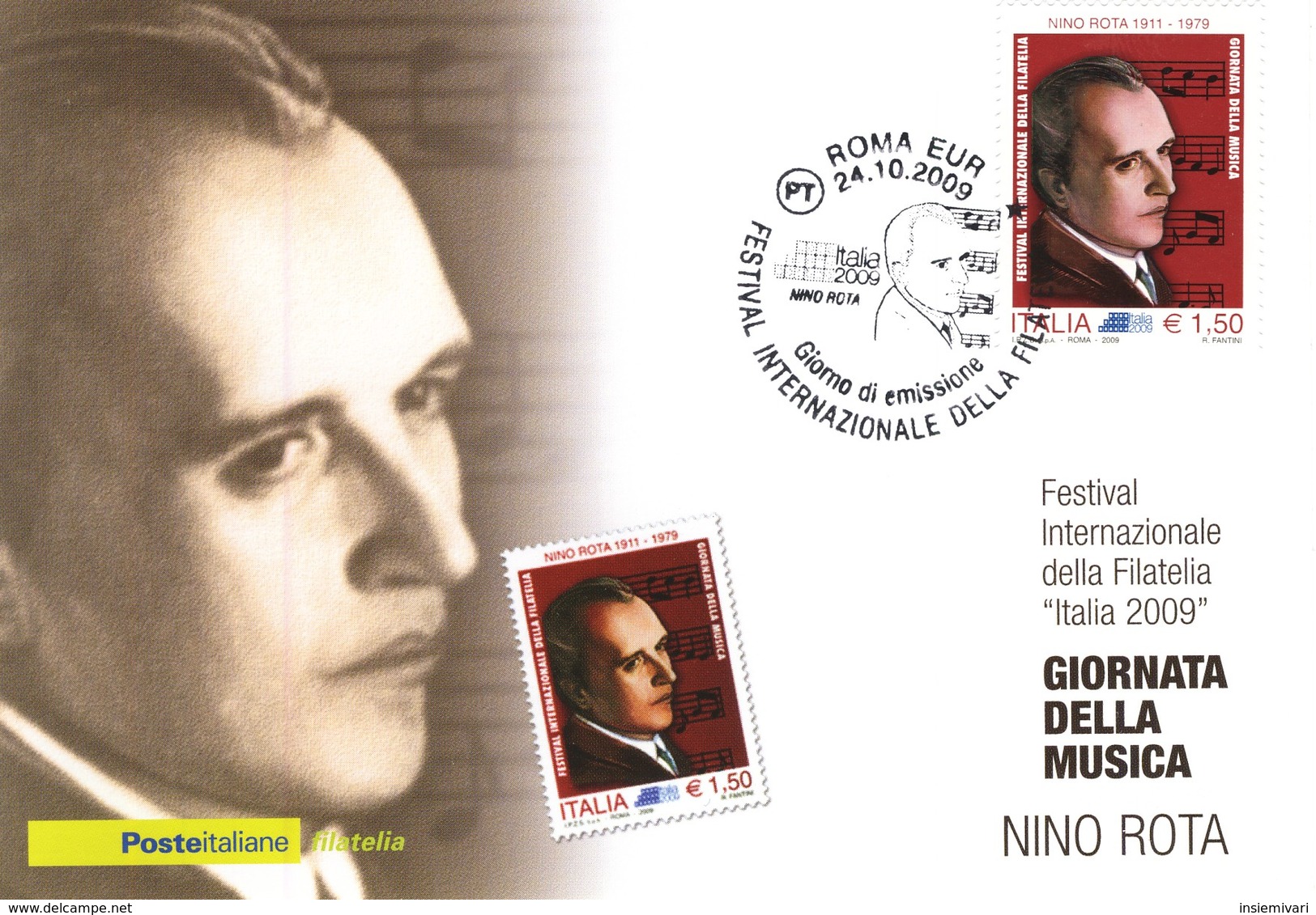 Repubblica Italiana 2009 FDC Cartolina Postale Giornata Della Musica. - FDC