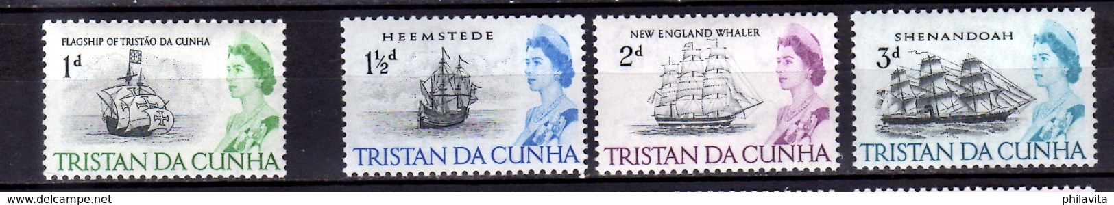 1965 Tristan Da Cunha - Ships And Queen Elisabeth II - MNH** MI 72-75 - Tristan Da Cunha