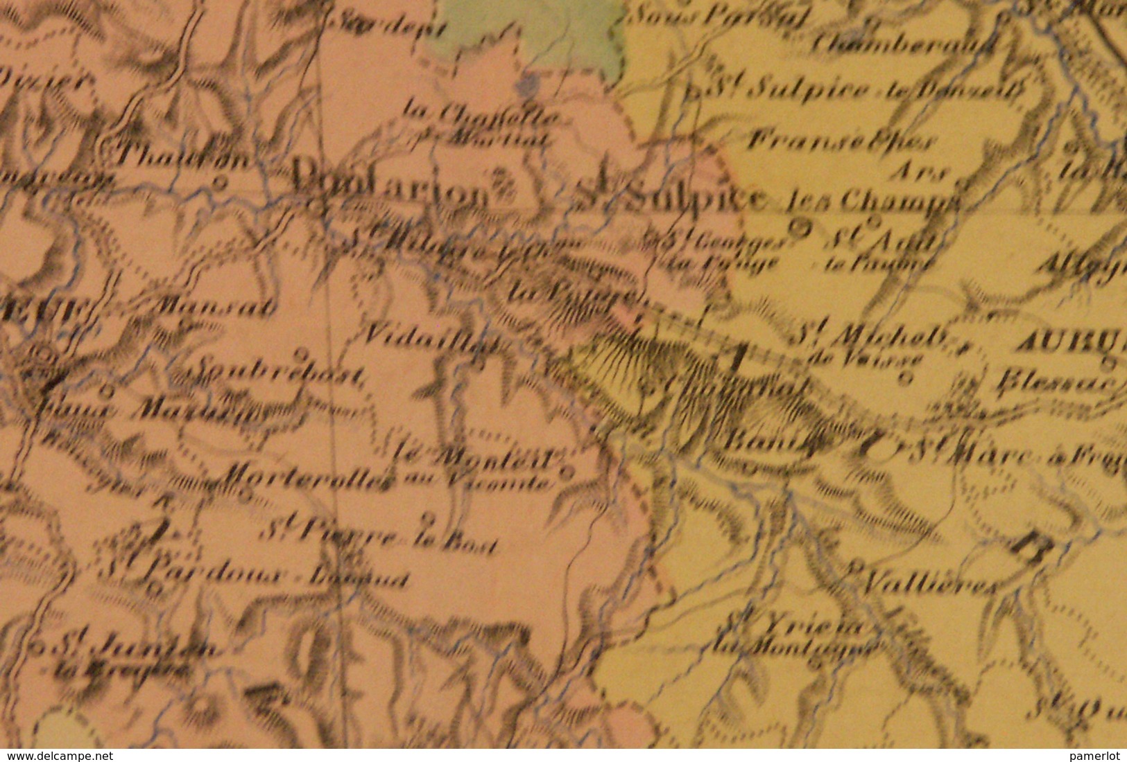 FRANCE Carte Géographique   - C: 1880, Dep. LA CREUSE, Avec Plan De ENVIRON DE GUERET + Illustration De GUERET - Cartes Géographiques