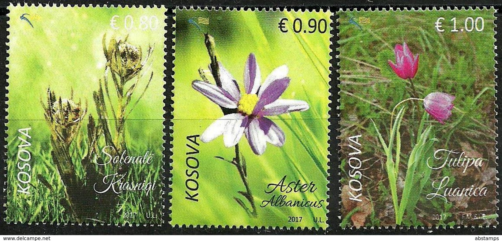 Kosovo 2017. Flora. Aster Albanicus, Tulipa Luanica, Solenantë Krasniqi. Set MNH - Kosovo