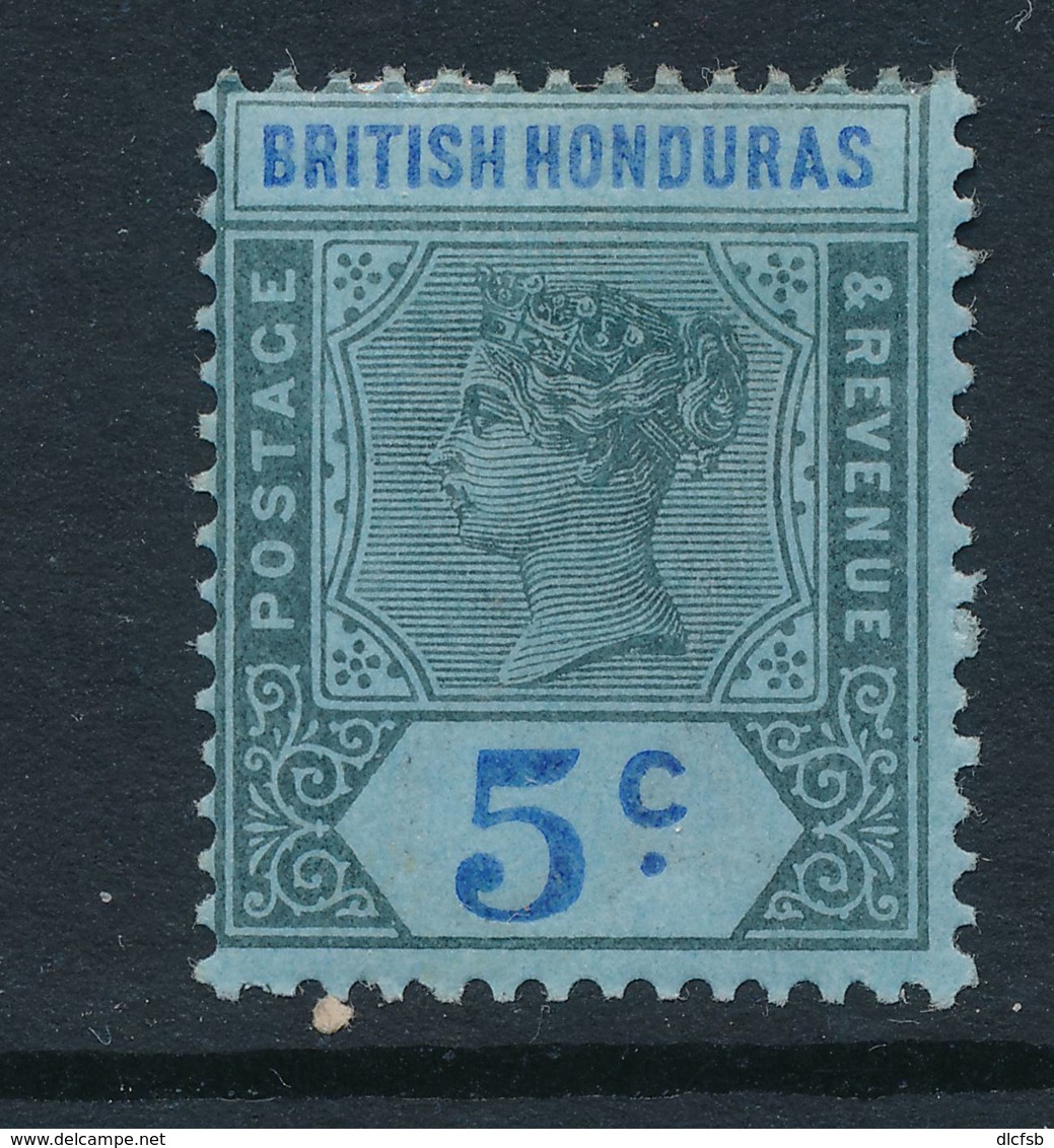 BRITISH HONDURAS, 1891 5c Blue On Blue Paper Superb MM, Cat £23 - British Honduras (...-1970)