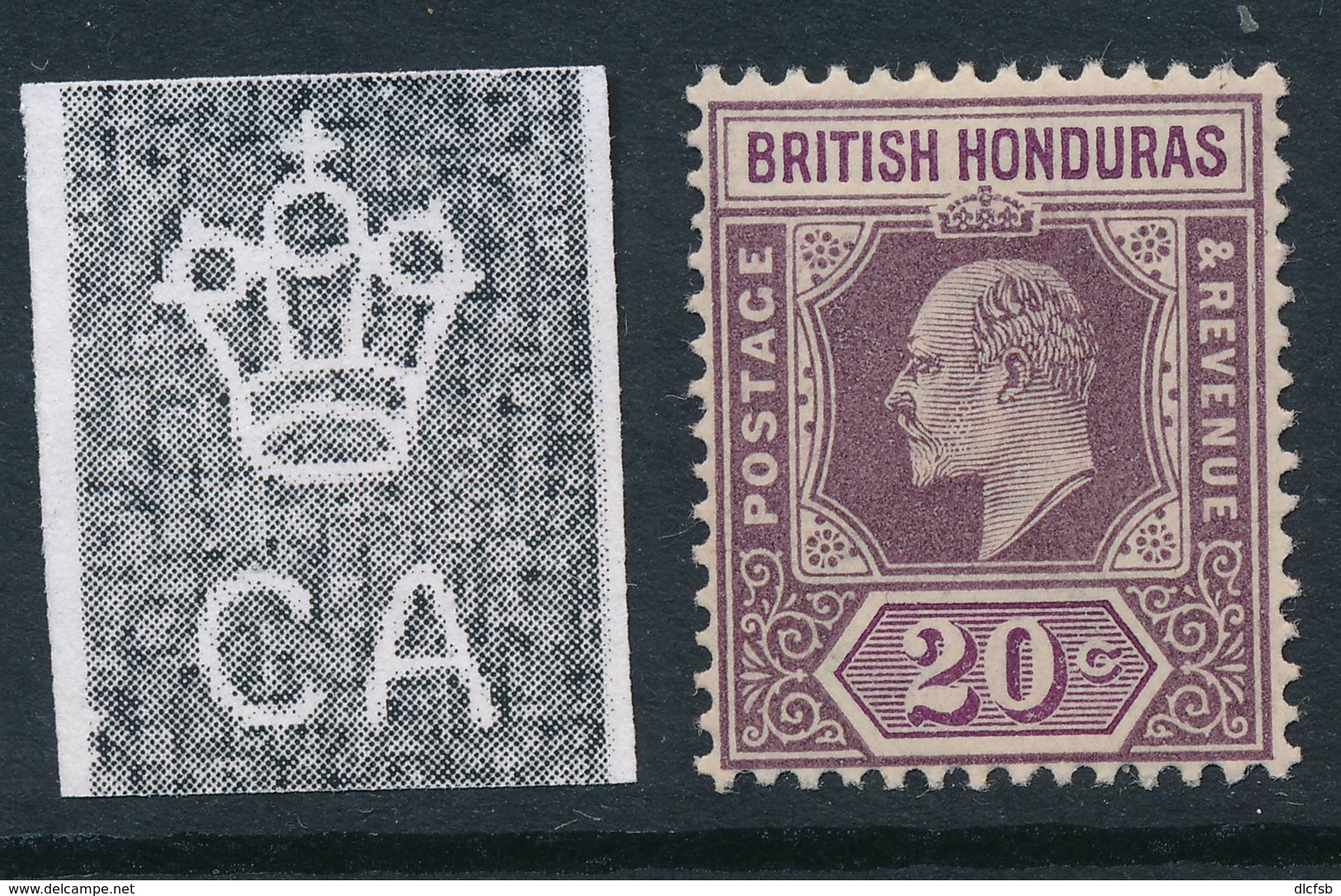 BRITISH HONDURAS, 1902 20c Superb MM, Cat £15 - Brits-Honduras (...-1970)