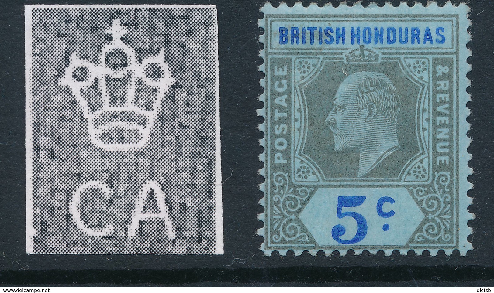 BRITISH HONDURAS, 1902 5c On Blue Paper Fine MM, Cat £22 - Brits-Honduras (...-1970)