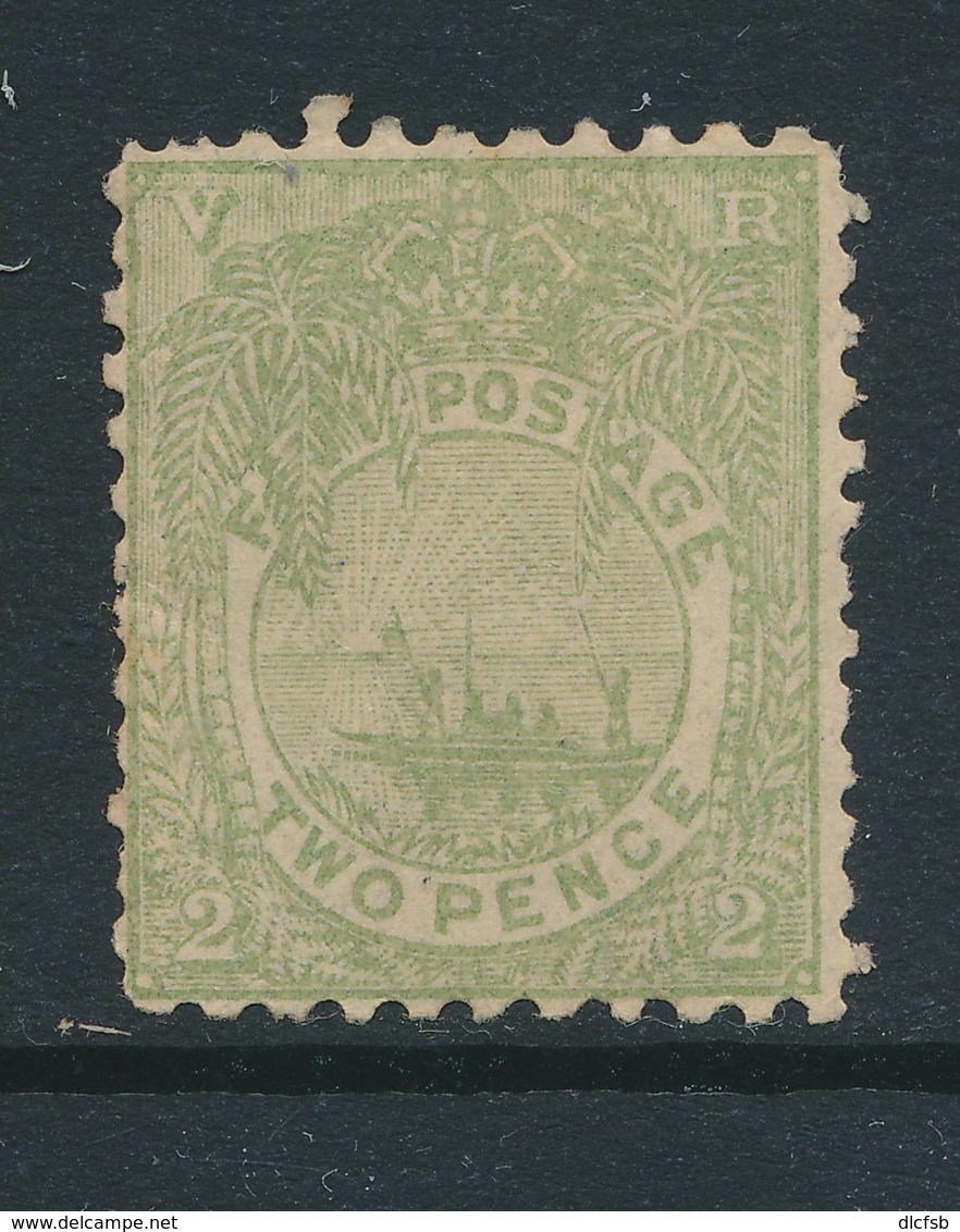 FIJI, 1891 2d Dull Green P11x11¾ Fine Light MM, SG102, Cat £55 - Fidji (...-1970)