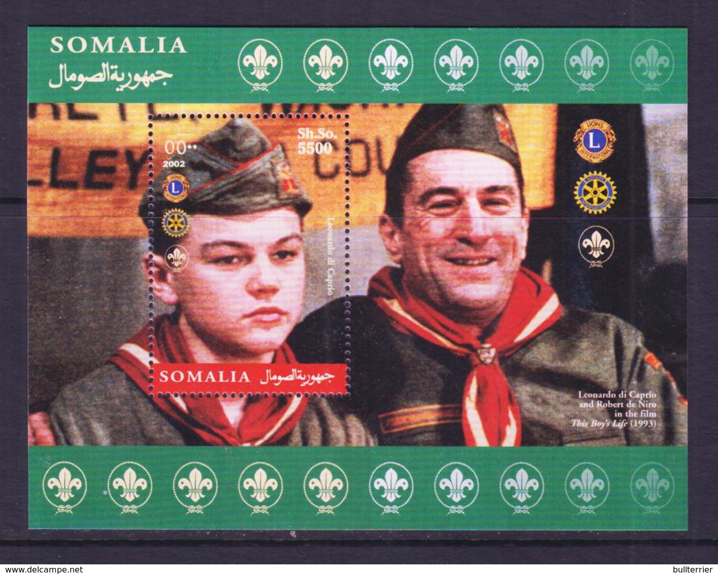 SCOUTS -  SOMALIA - 2003-  SCOUTS / LEONARDO DI CAPRIO / LIONS INT S/SHEET   MINT NEVER HINGED - Neufs