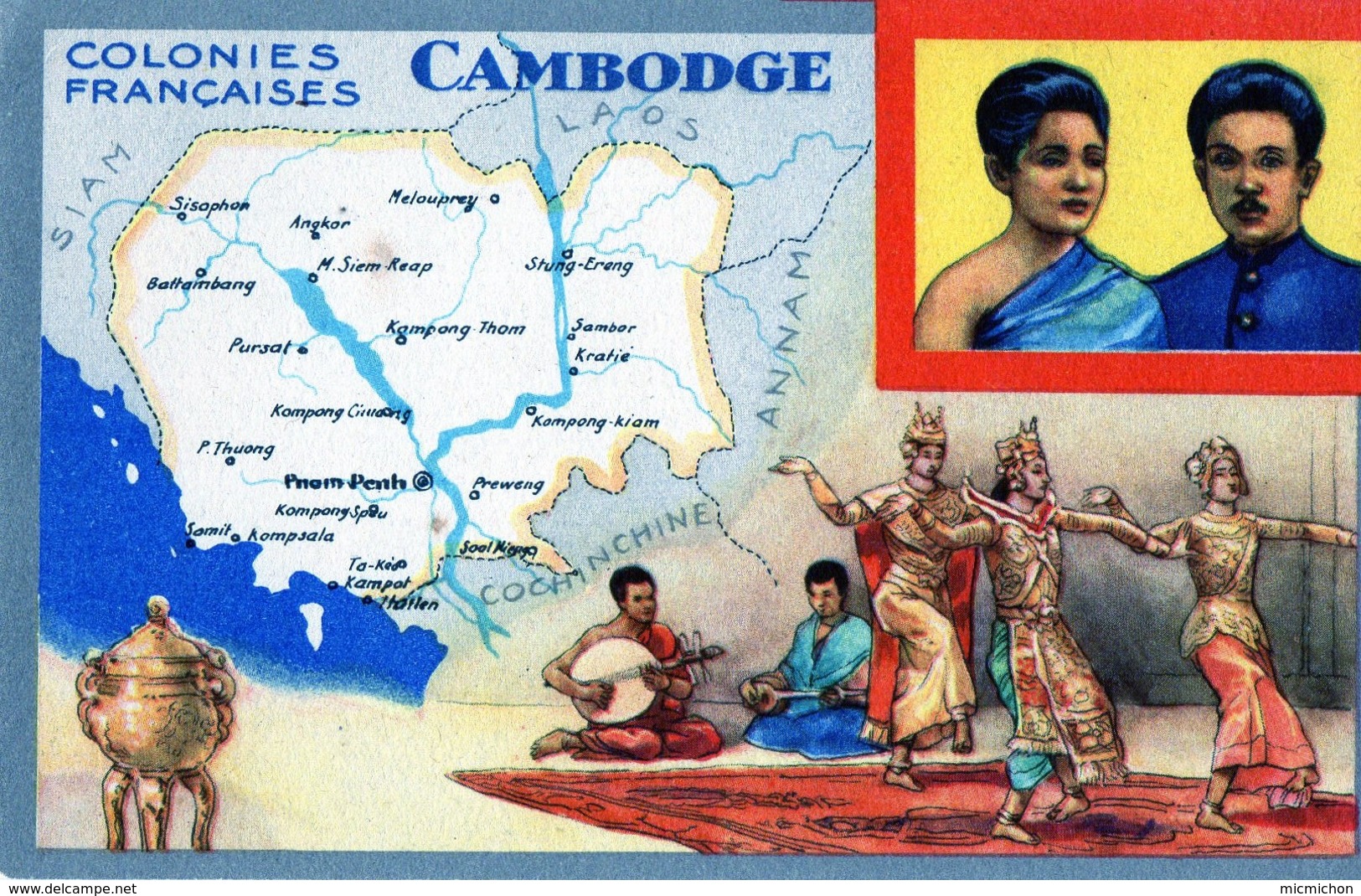 Carte LIon Noir Colonies Françaises CAMBODGE - Publicité