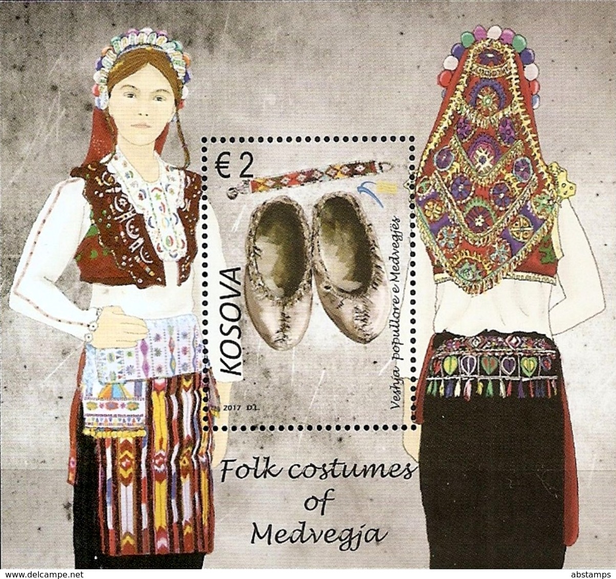 Kosovo Stamps 2017. Folk Costumes Of Medvegja, Etnology. Block MNH - Kosovo