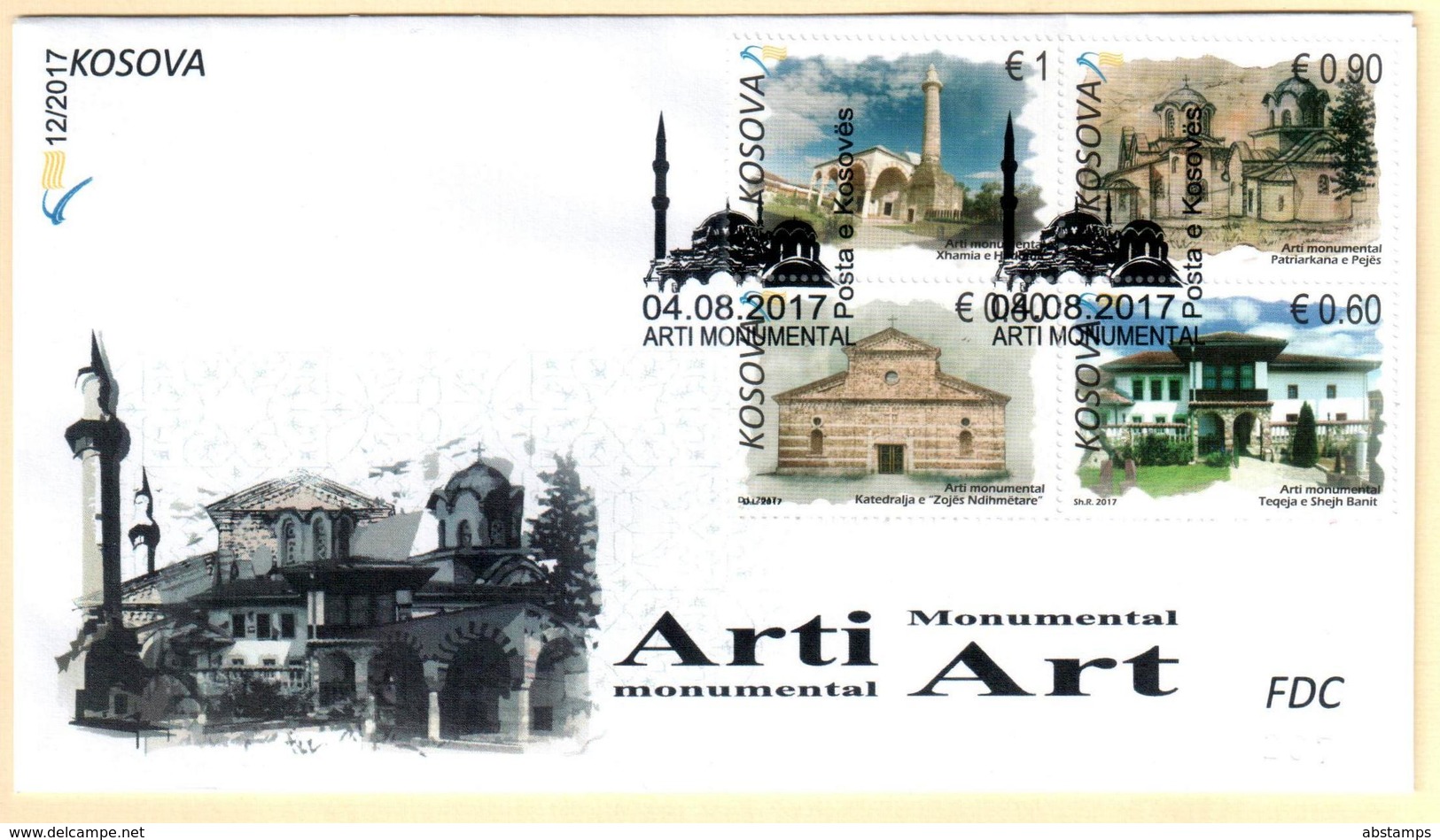 Kosovo Stamps 2017. Monumental Art, Religious. FDC Set Sheet MNH - Kosovo