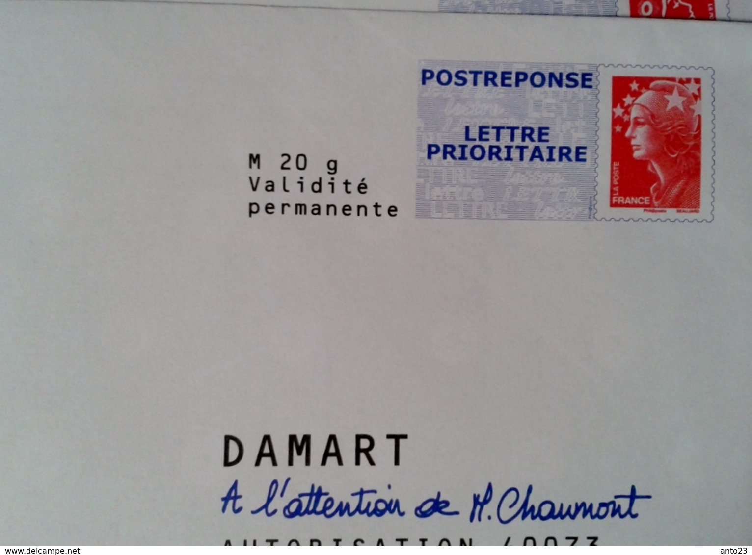 POSTREPONSE Damart  Lot De 2 Enveloppes - Listos A Ser Enviados: Respuesta