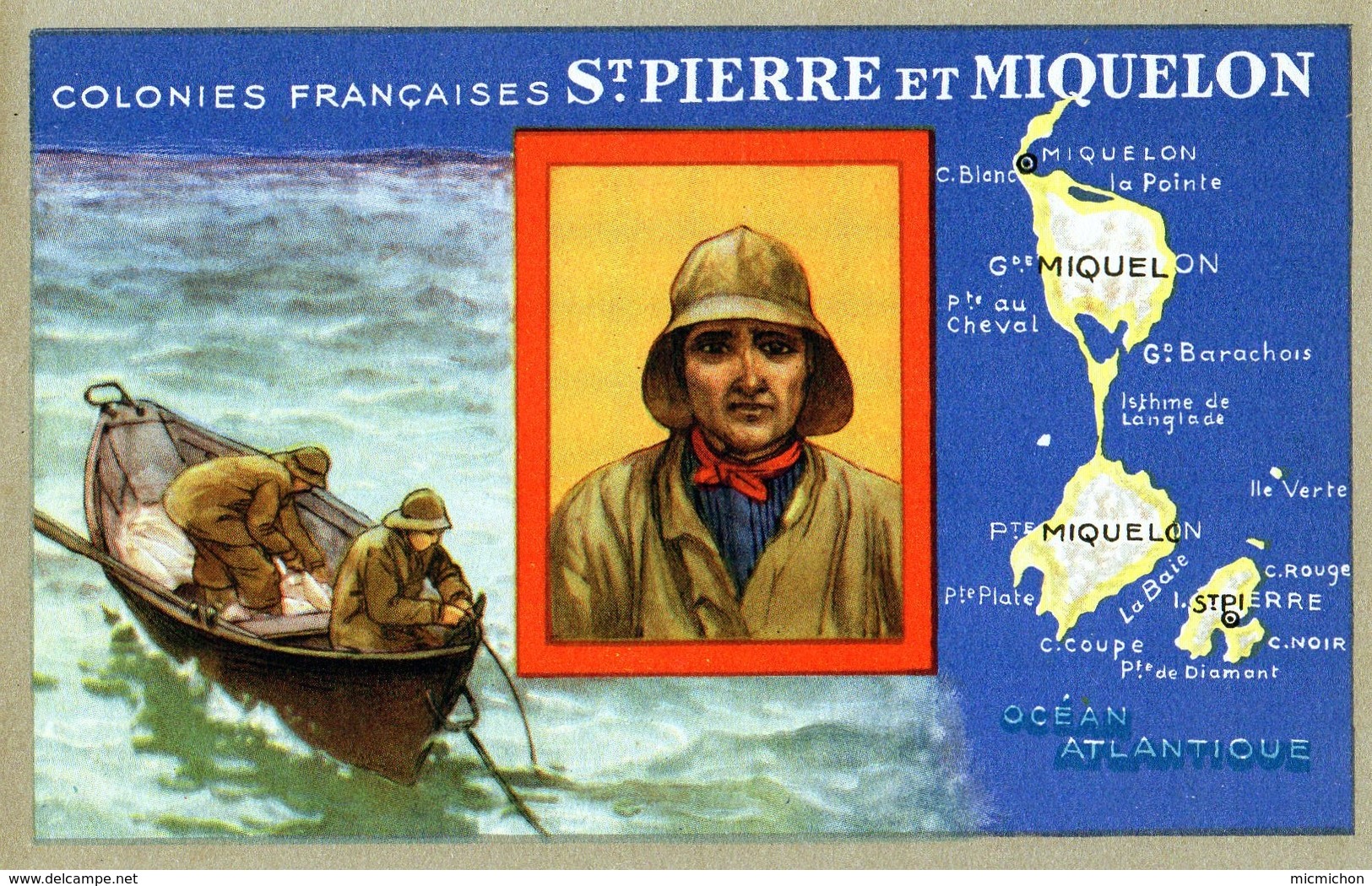 Carte LIon Noir Colonies Françaises St PIERRE Et MIQUELON - Advertising