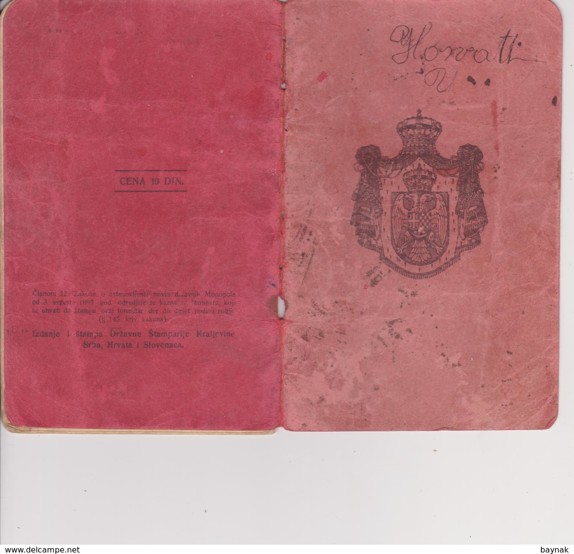 YU24 -  PASSPORT - KINGDOM OF SHS, DOLNJA LENDAVA, SLOVENIA  - 1928  - LADY PHOTO  - VISA AUSTRIA , HUNGARY - TAX STAMPS - Historische Dokumente