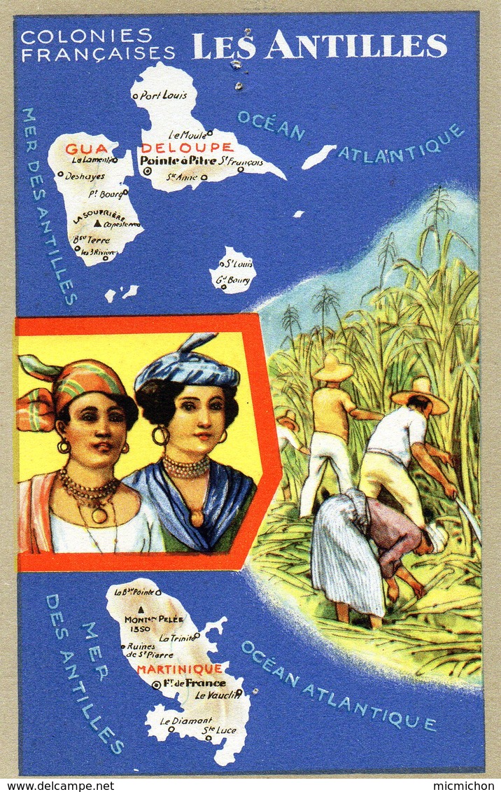 Carte LIon Noir Colonies Françaises Les ANTILLES (2) - Publicité