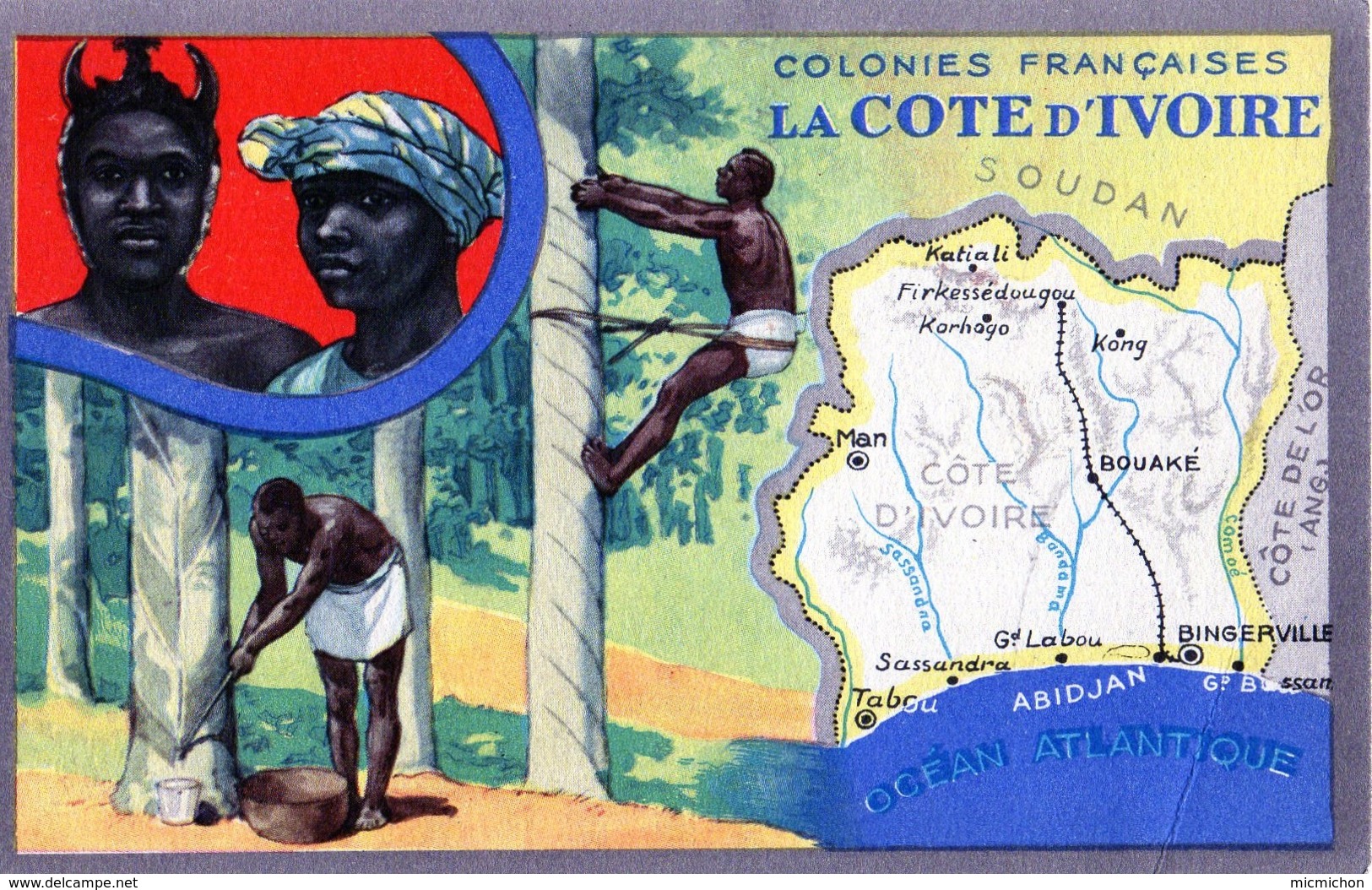 Carte LIon Noir Colonies Françaises La COTE D'IVOIRE (2) - Publicité